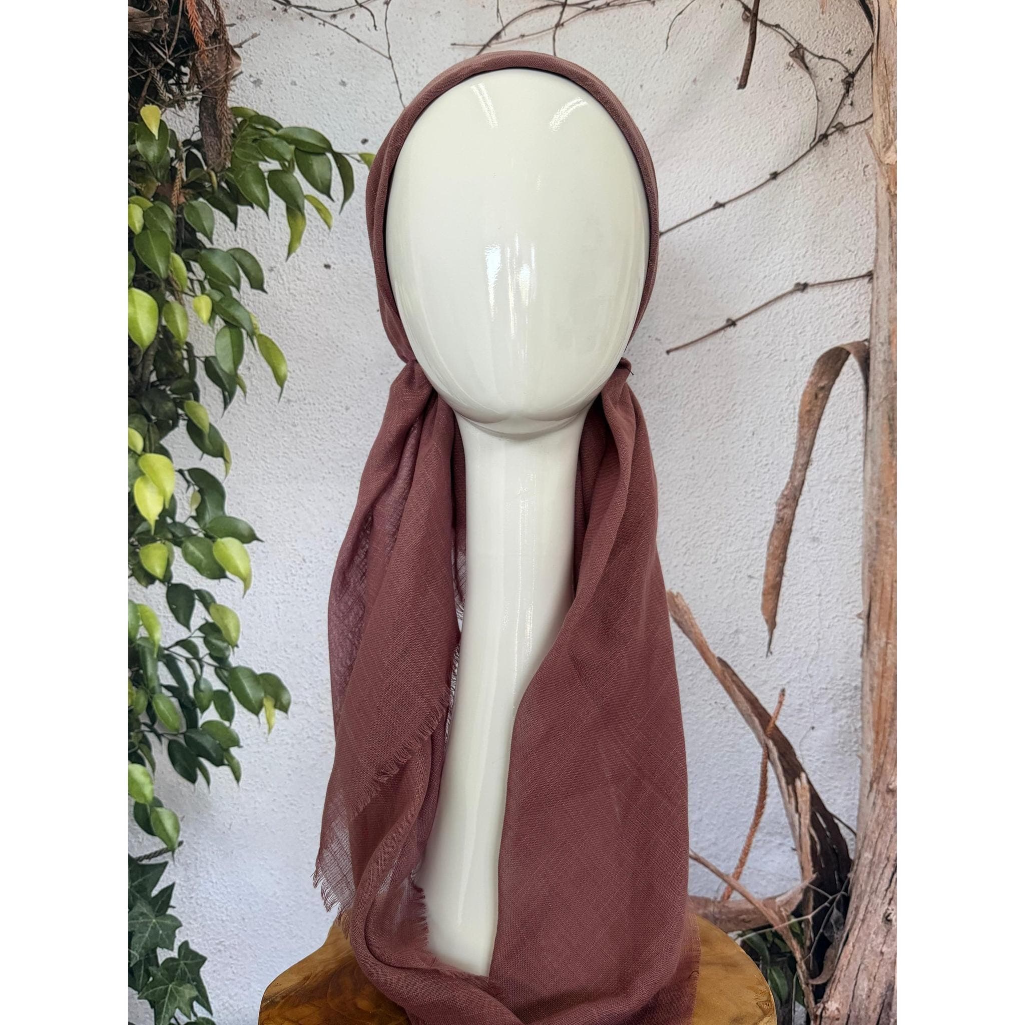 Turkish Cotton Textured NON-SLIP Pretied w/ Long Tails - Mauve-pretieds-The Little Tichel Lady