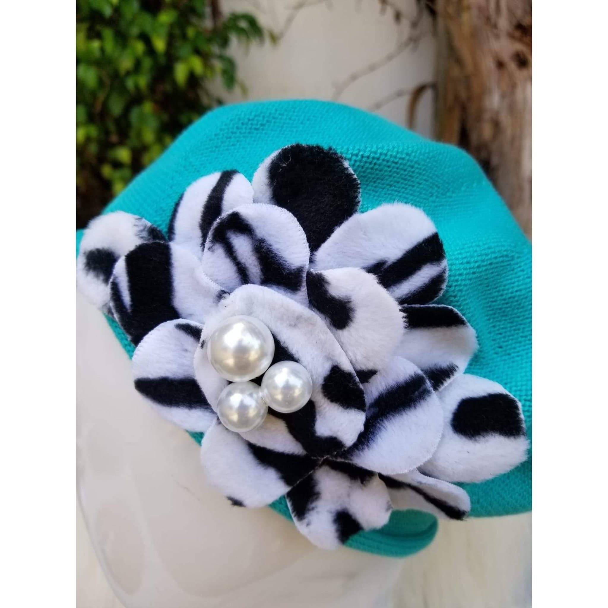 Embellished Cotton Beret - Small, Turqoise Tichel Mitpachat Scarf Jewish Hijab Alopecia Hair Head Covering Sinar Beret Hat Wrap Turban - image 3