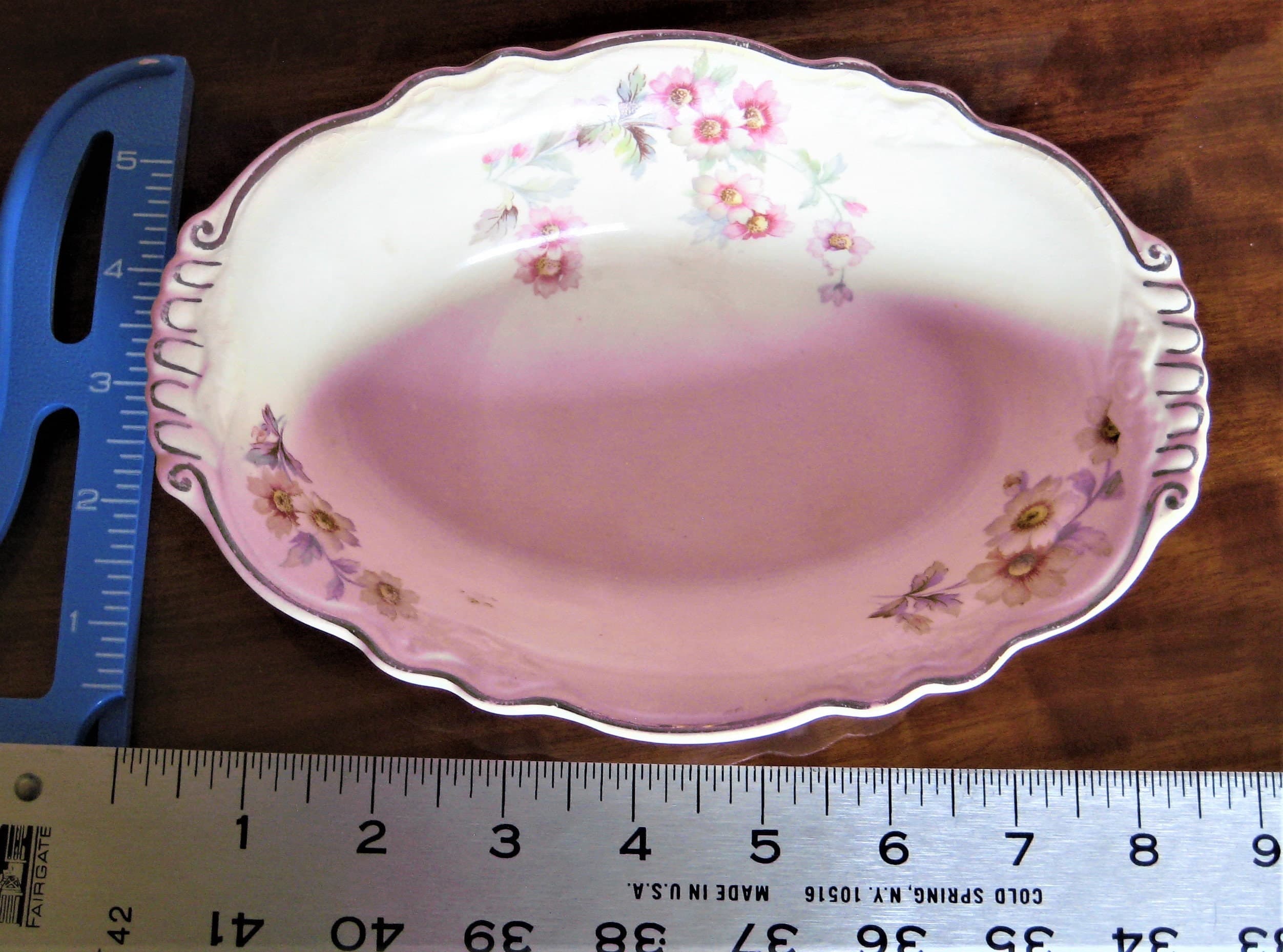 Vintage Homer Laughlin Oval Serving Bowl, Virginia Rose Pattern - image 4