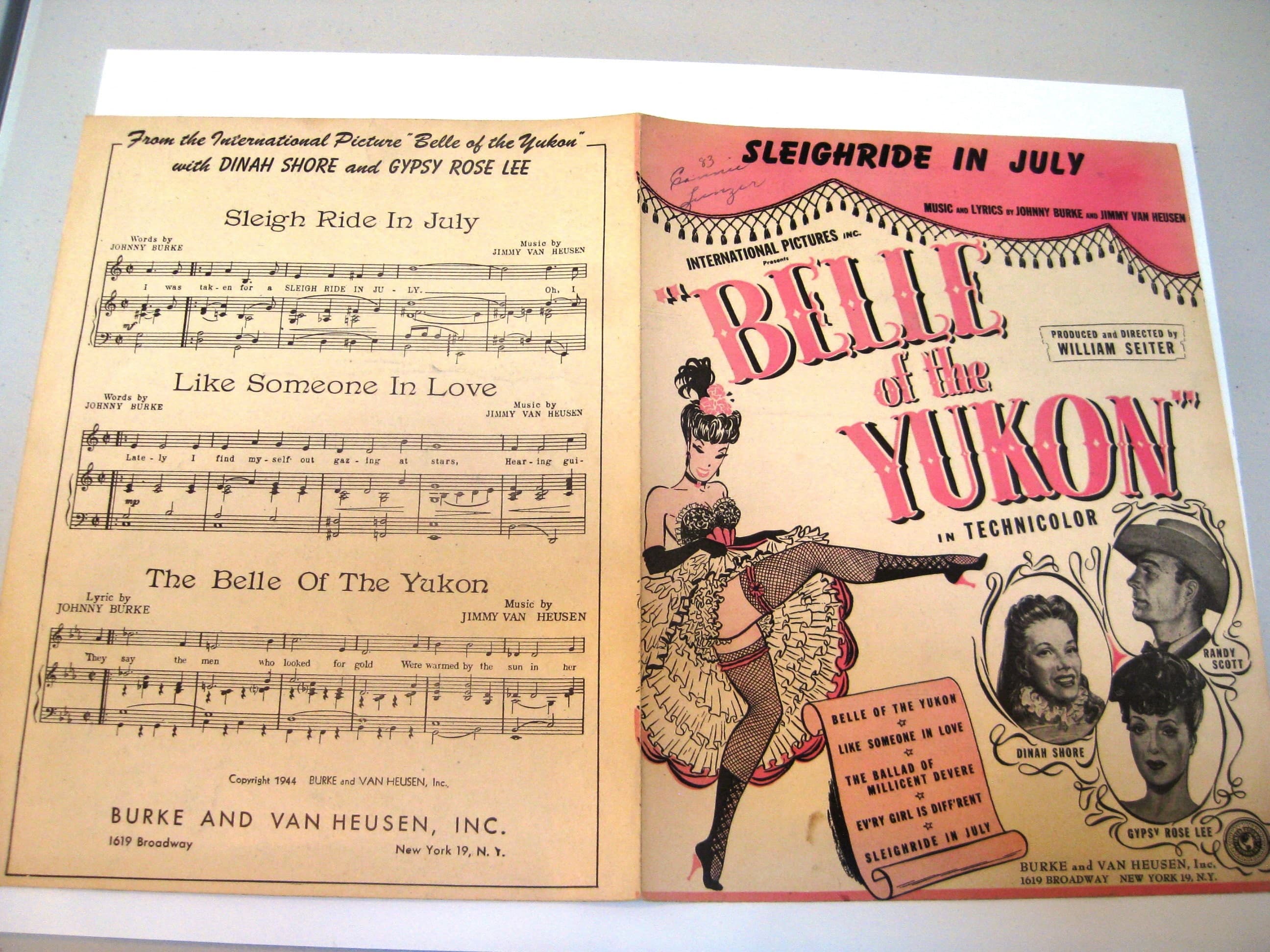 Vintage Belle of the Yukon Sheet Music, 1944, Matted Wall Art - image 5
