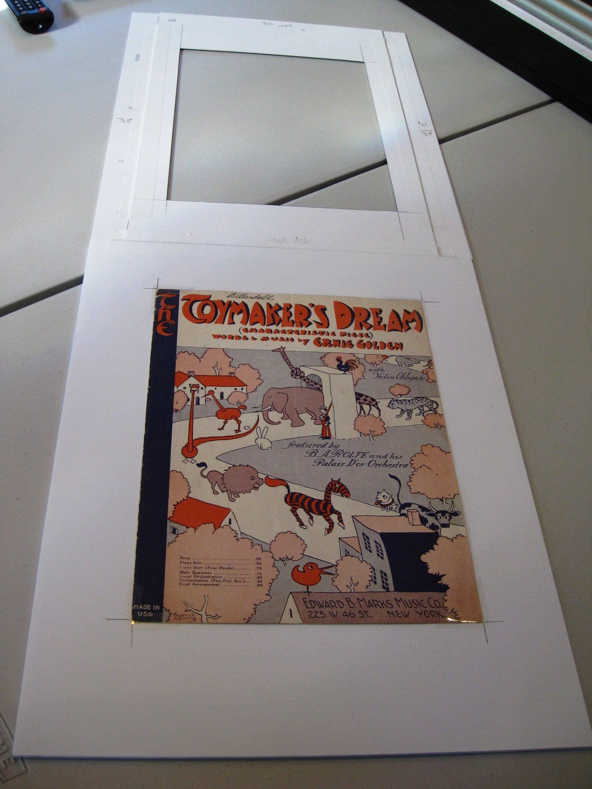 Vintage "The Toymaker’s Dream" Sheet Music, Matted Animal Parade Art, 1929 - image 4