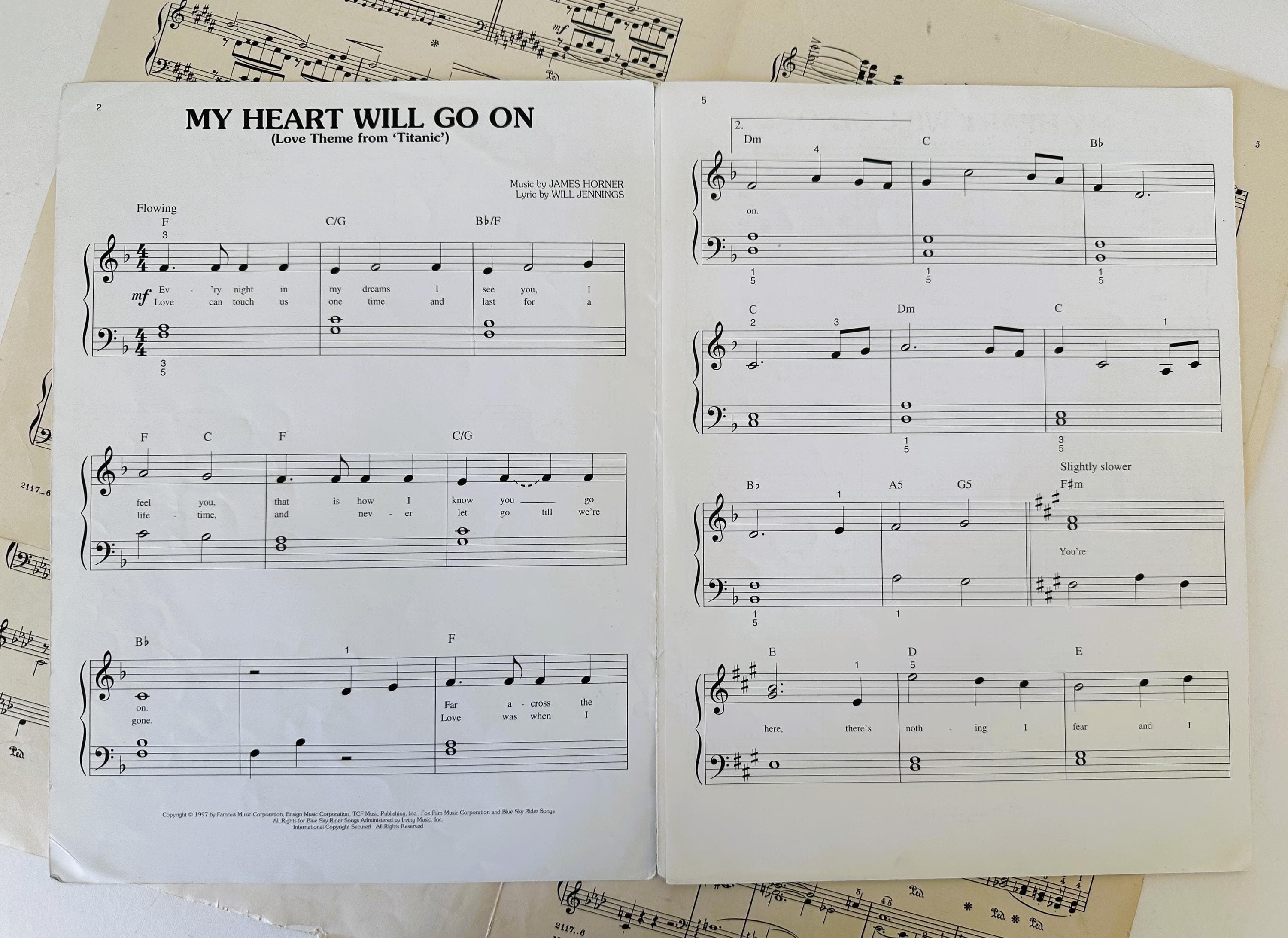 Vintage Sheet Music, “My Heart Will Go On,” 1997 Love Theme From “Titanic” - image 4