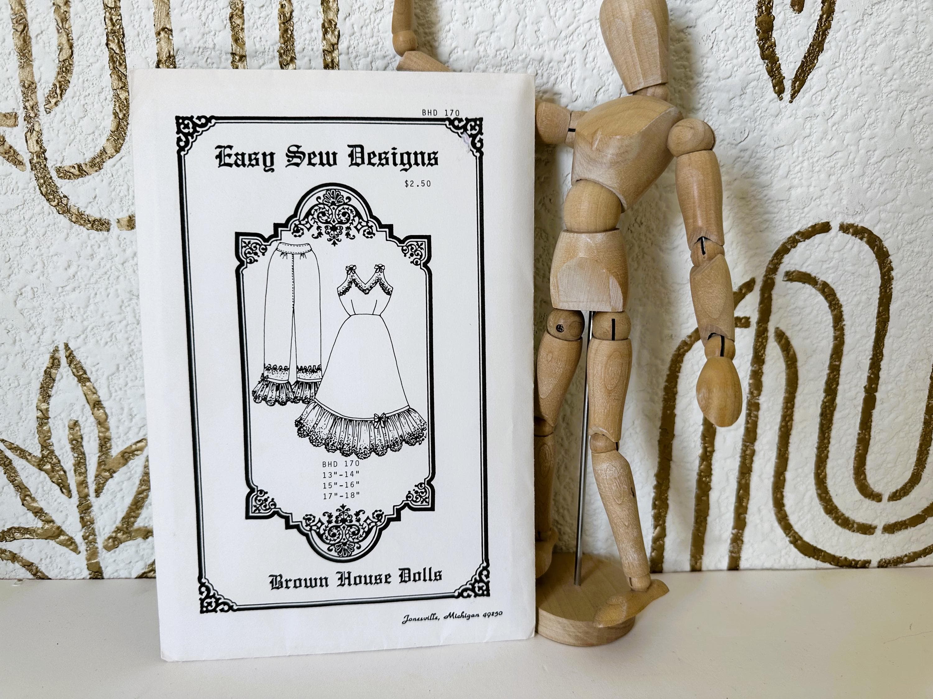Vintage 1980s Doll Fashion Slip & Pantaloons Pattern, BHD 170, Uncut, Complete