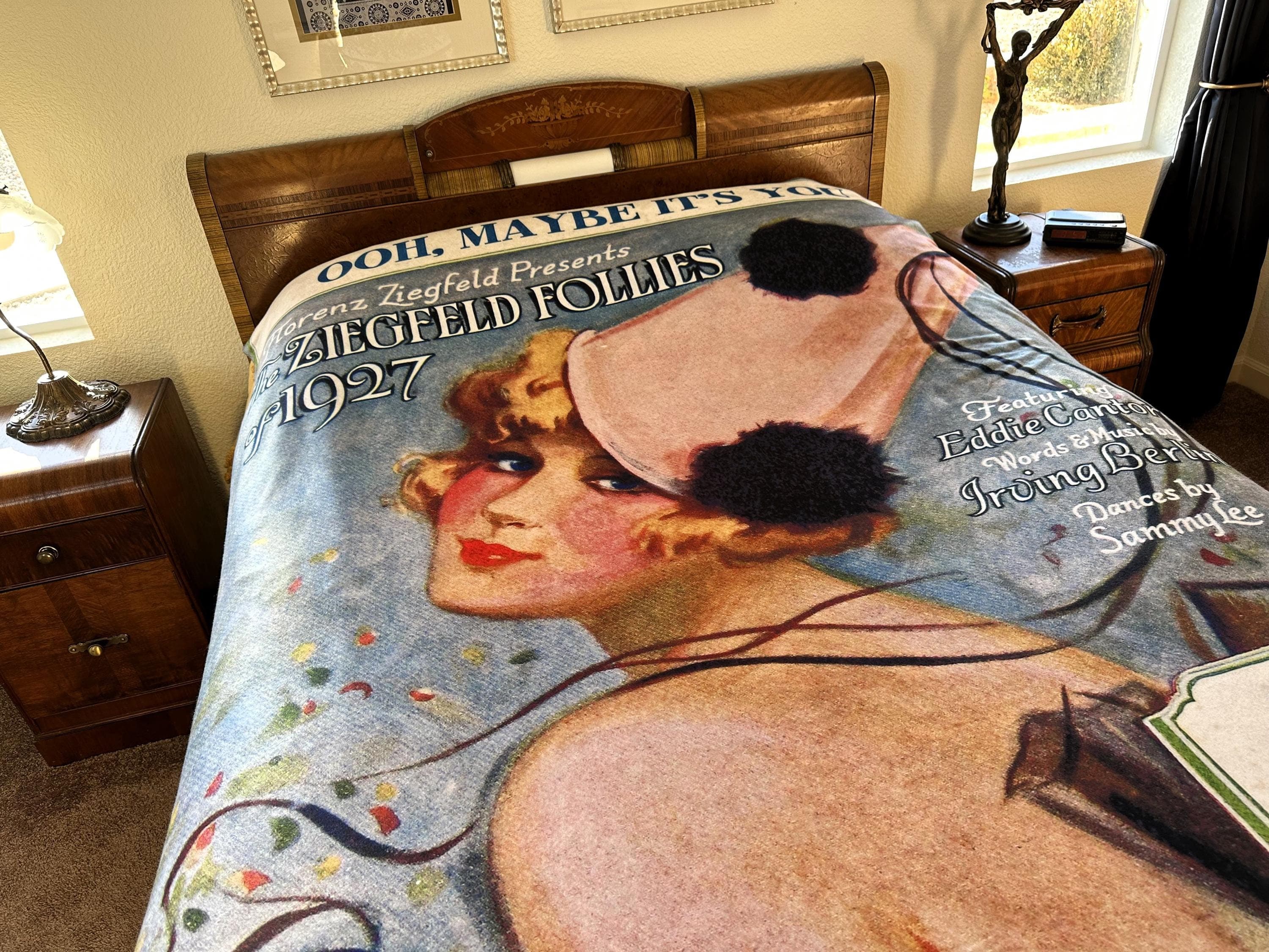 Blanket Vintage Sheet Music Cover Graphic, “Ziegfeld Follies of 1927, 81x 60 inches - image 3