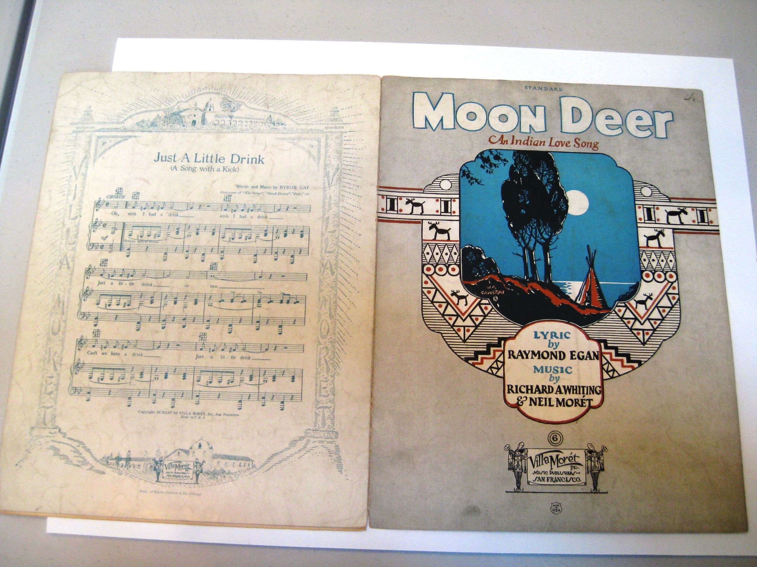 Moon Deer Sheet Music, 1925 Indian Love Song, Matted Wall Art - image 3