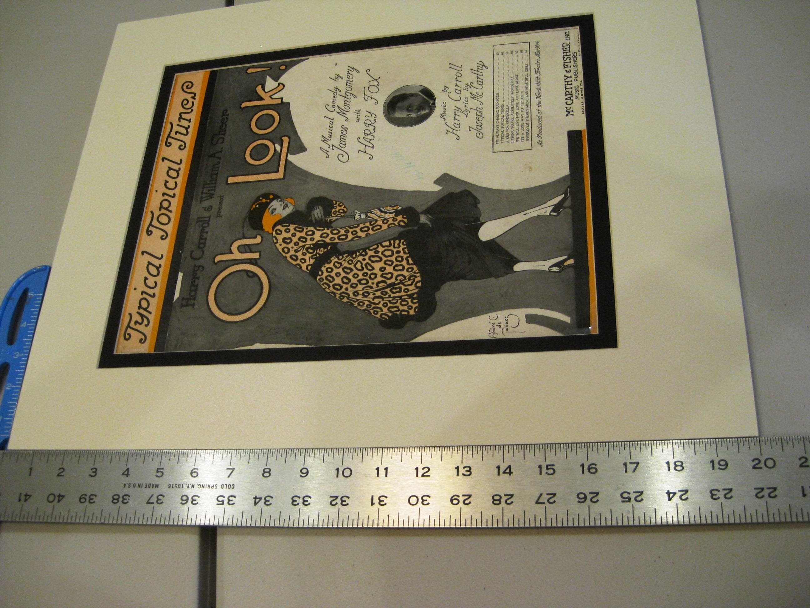 Vintage "Typical Topical Tunes" Sheet Music, 1918, Matted Wall Art - image 4