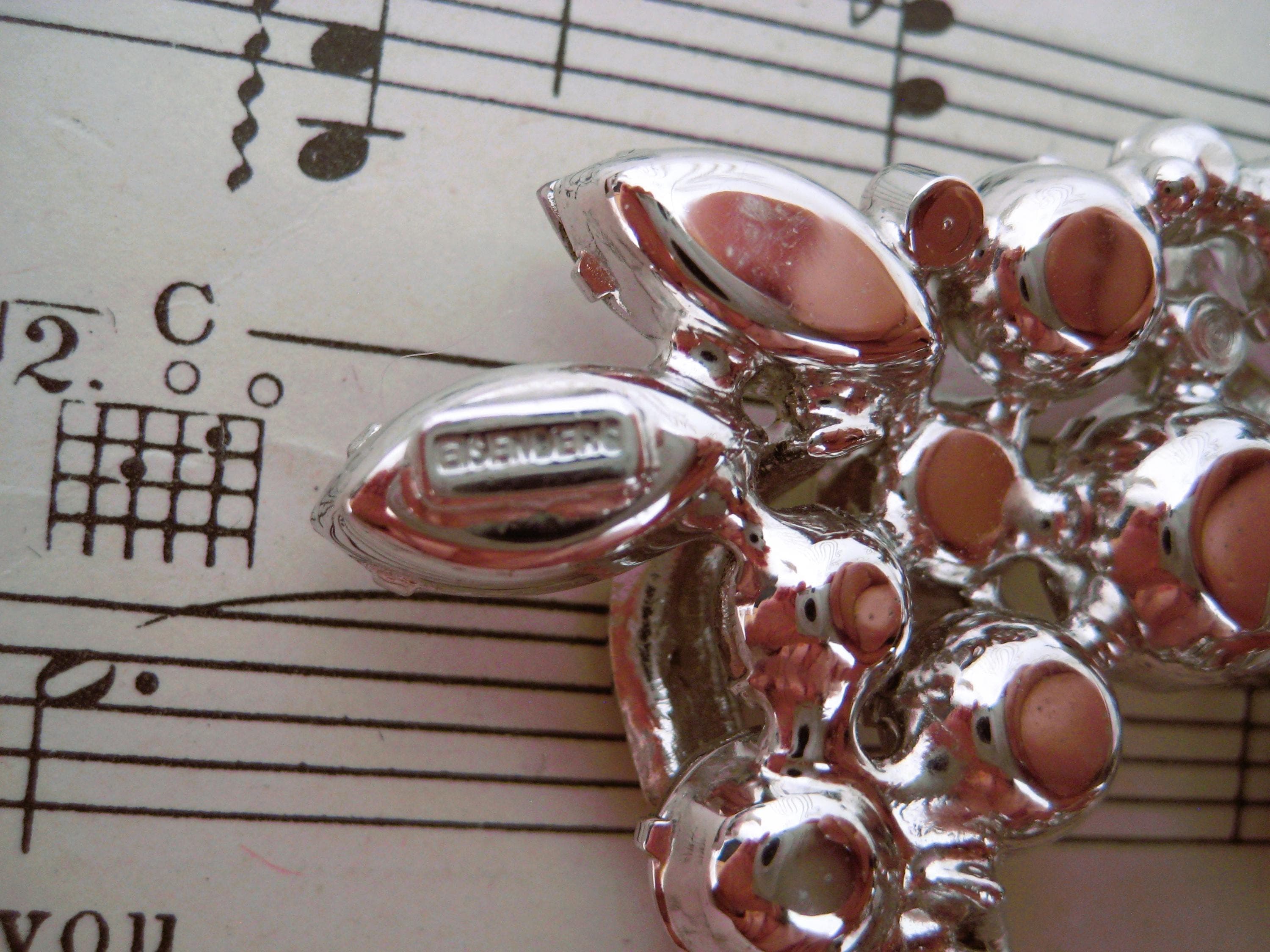 Rhinestone Brooch, EISENBERG Designer, Silver Tone Settings, Vintage Find - image 5