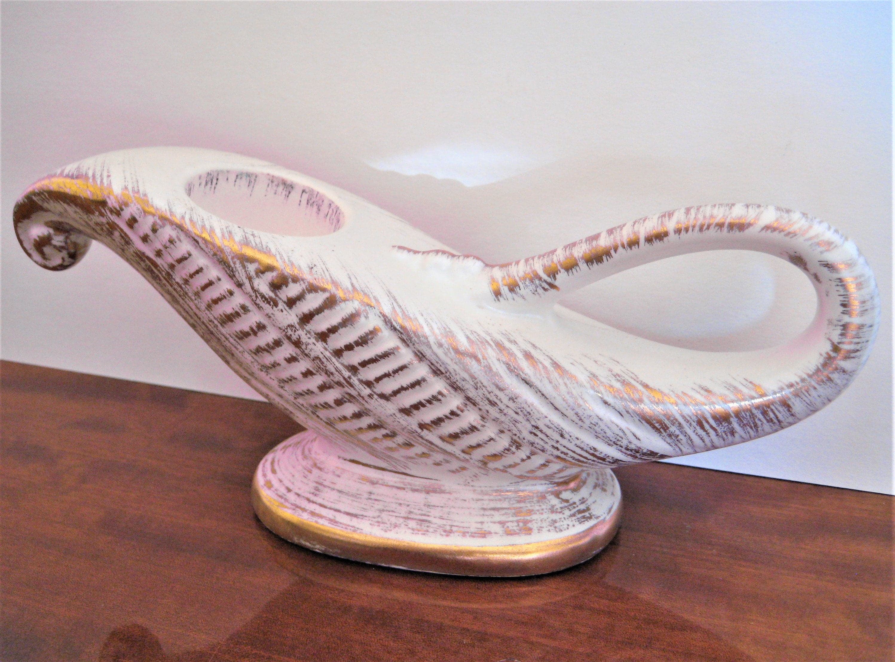 Vintage Royal Haeger Aladdin Lamp, 22K Gold Tweed Glaze, USA