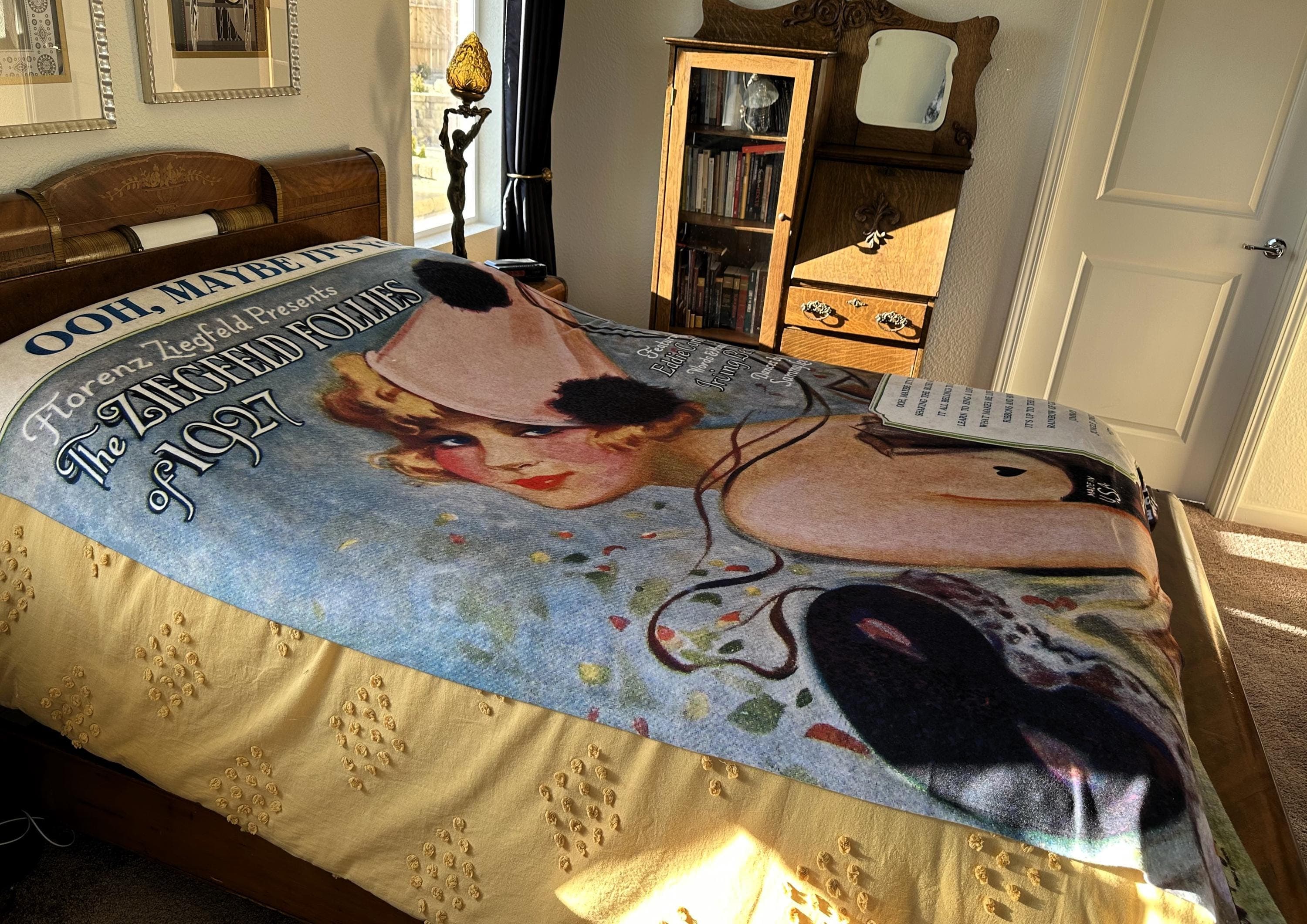Blanket Vintage Sheet Music Cover Graphic, “Ziegfeld Follies of 1927, 81x 60 inches - image 4