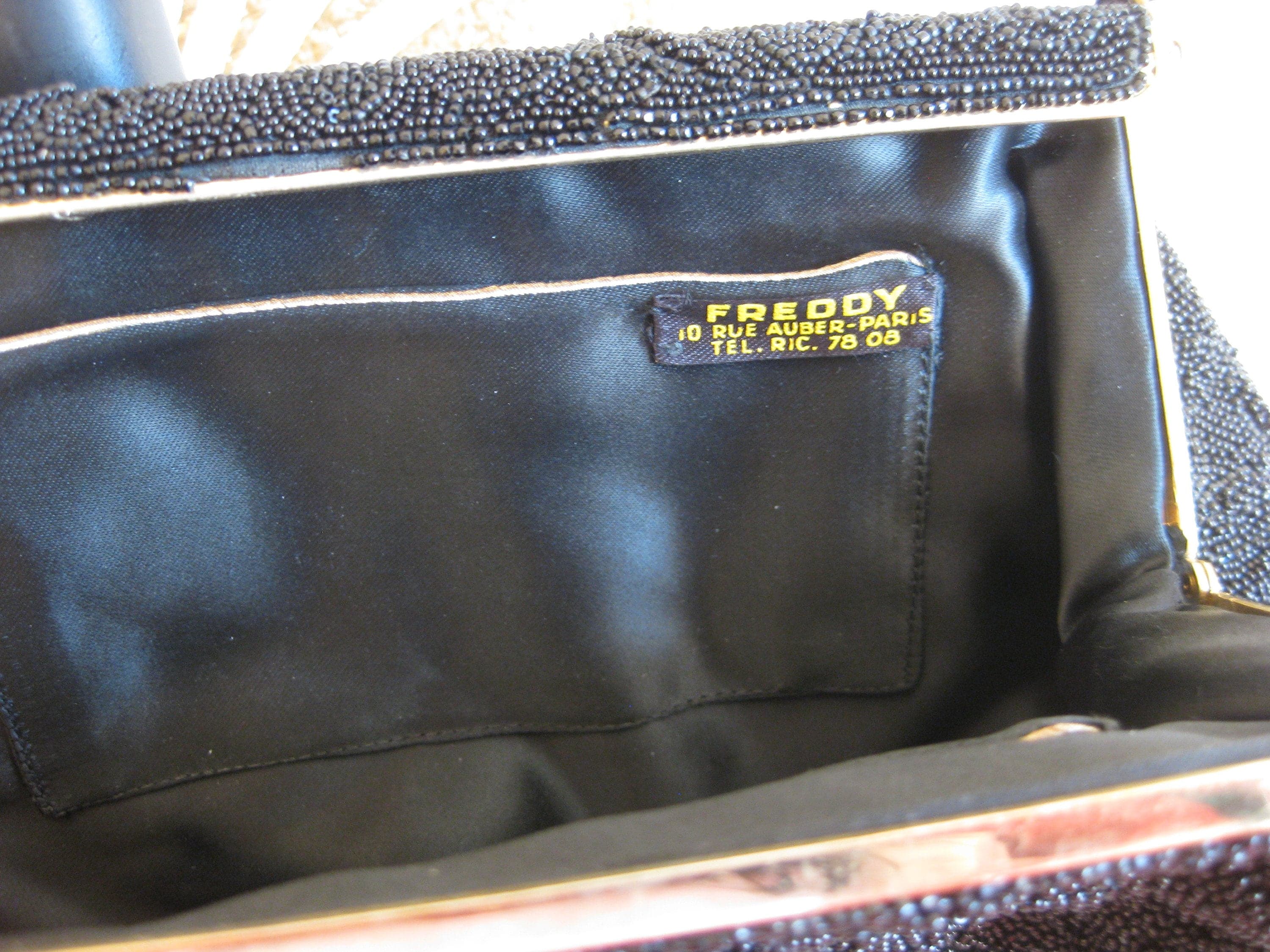 Beaded Purse, Designer Freddy Paris, French Micro Seed Beads, Gold Frame, Vintage - image 3