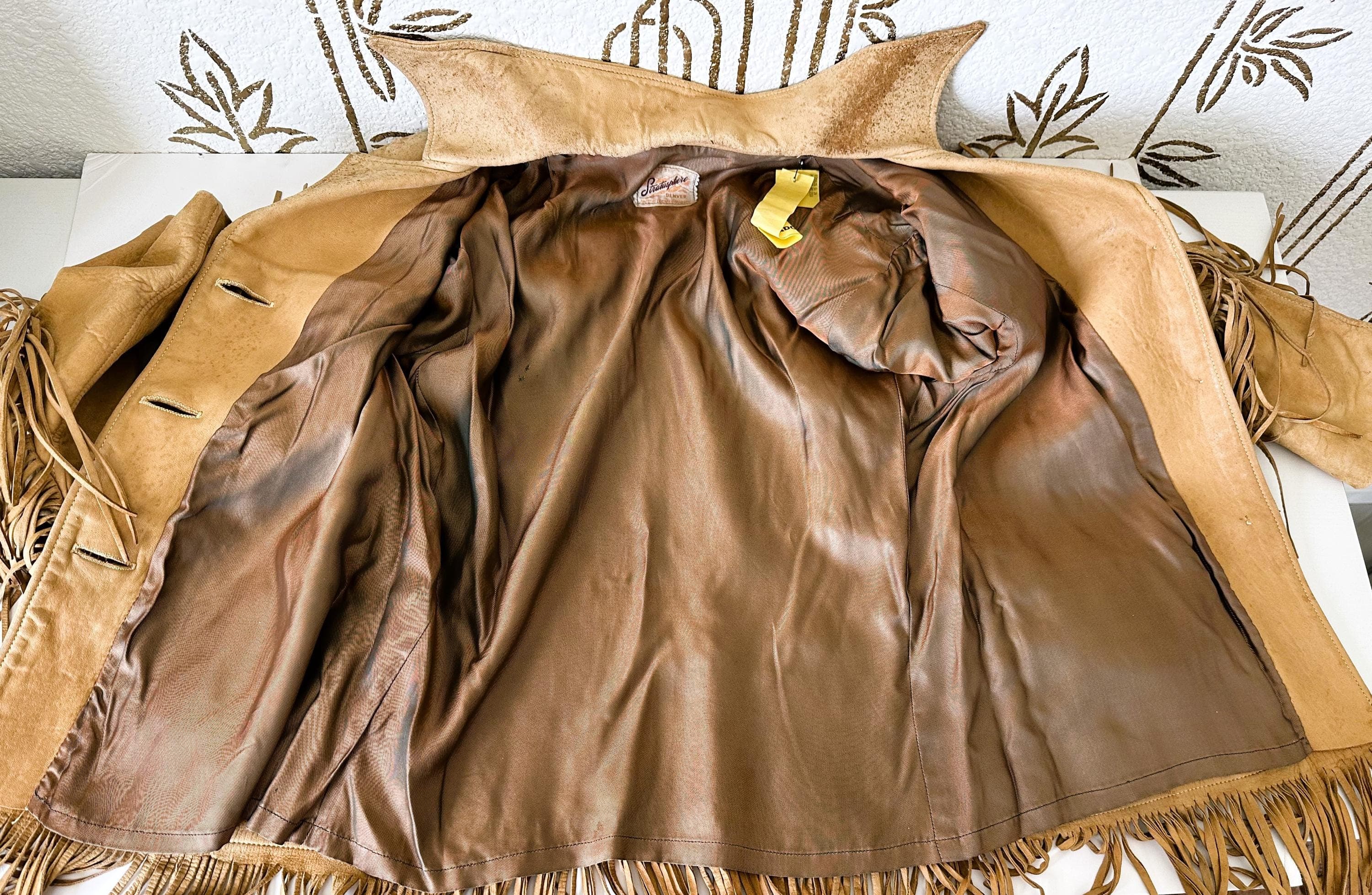 Fringed Leather Jacket, Western Cowboy Style, STRATASPHERE Denver, Vintage Boho Design - image 5
