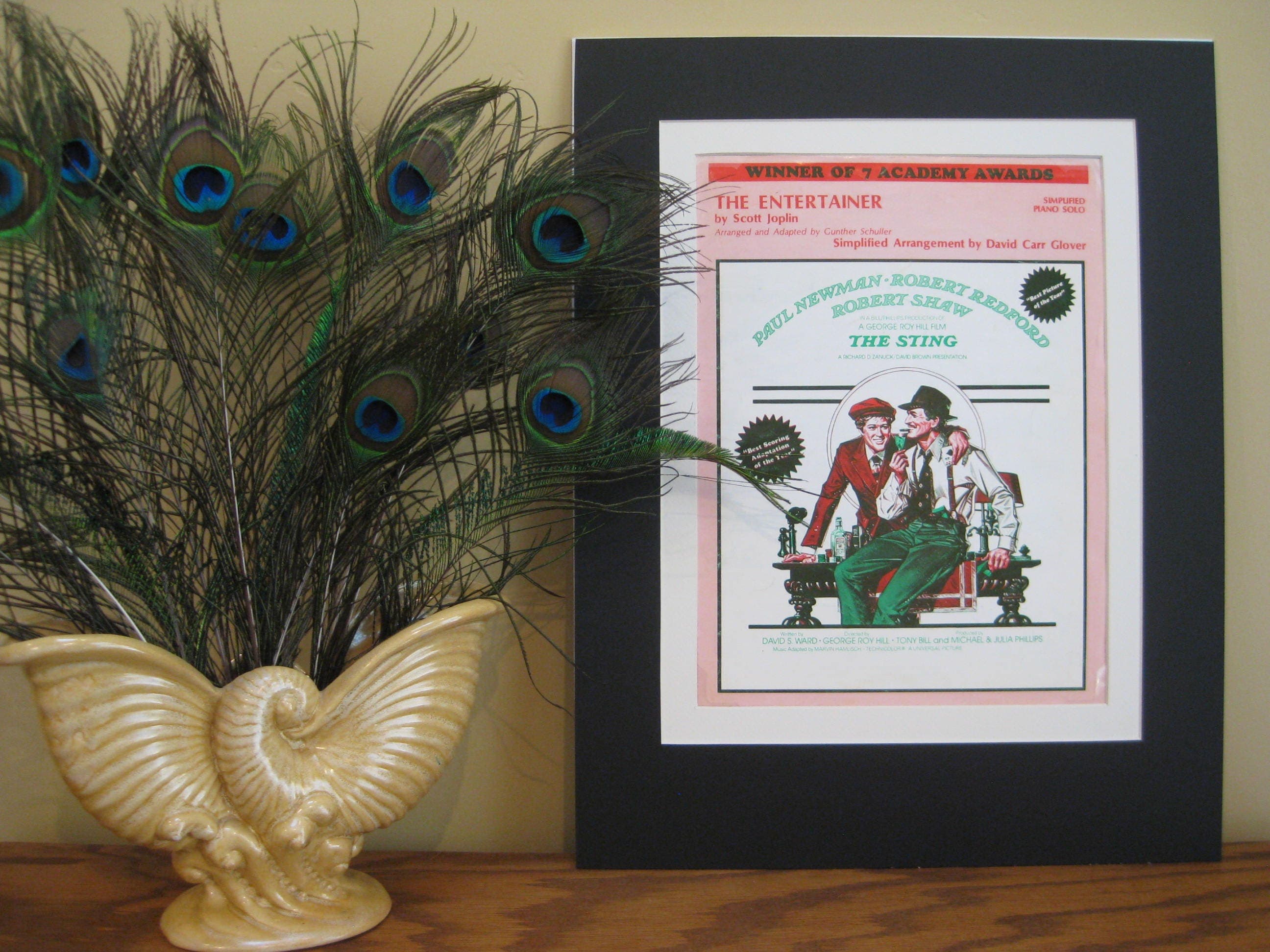 The Sting Sheet Music, Paul Newman & Robert Redford, Matted 14x18 - image 3