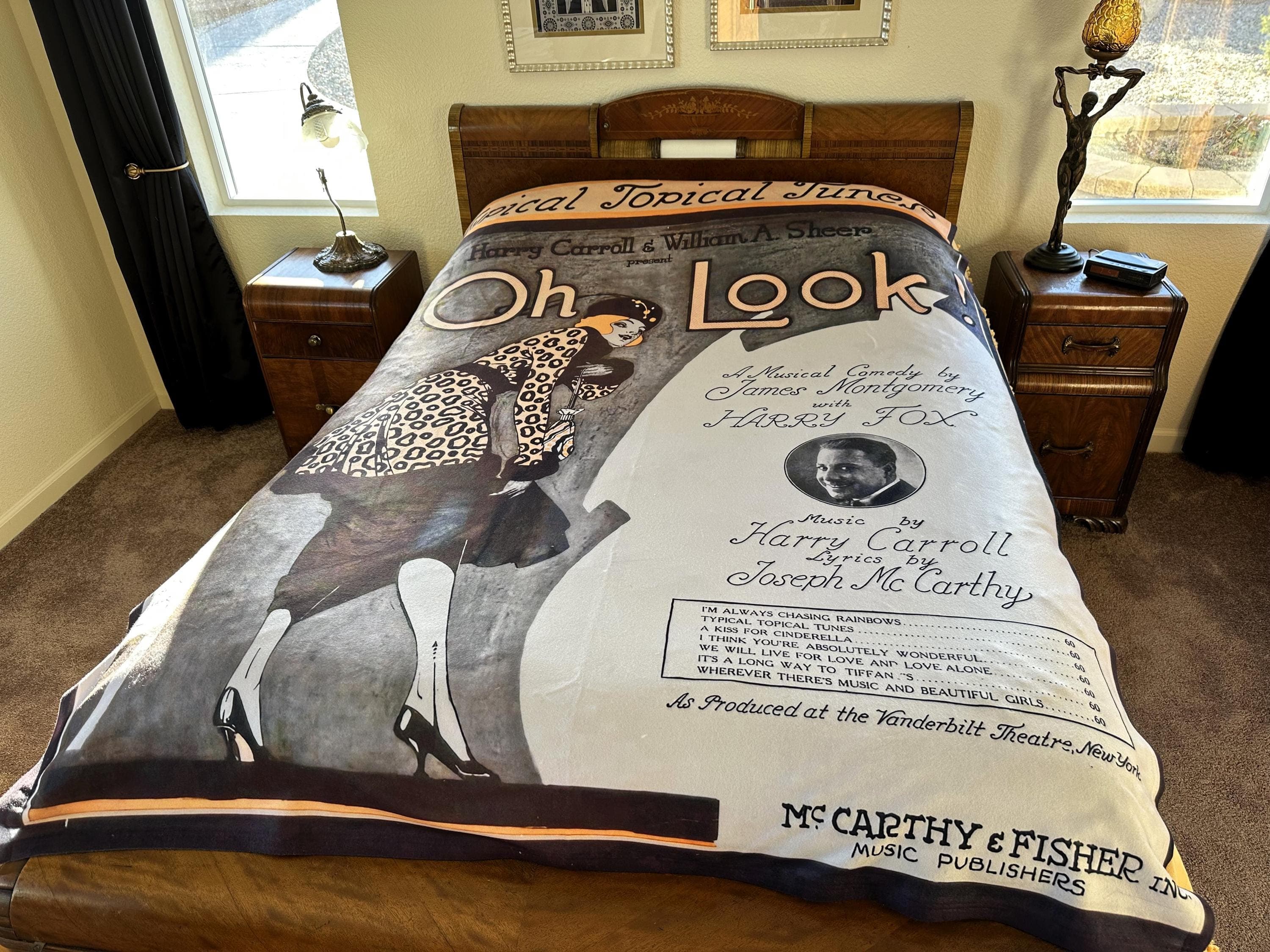 Blanket Vintage Sheet Music Cover Graphic, “Oh Look!” 81 x 60 Inches - image 4