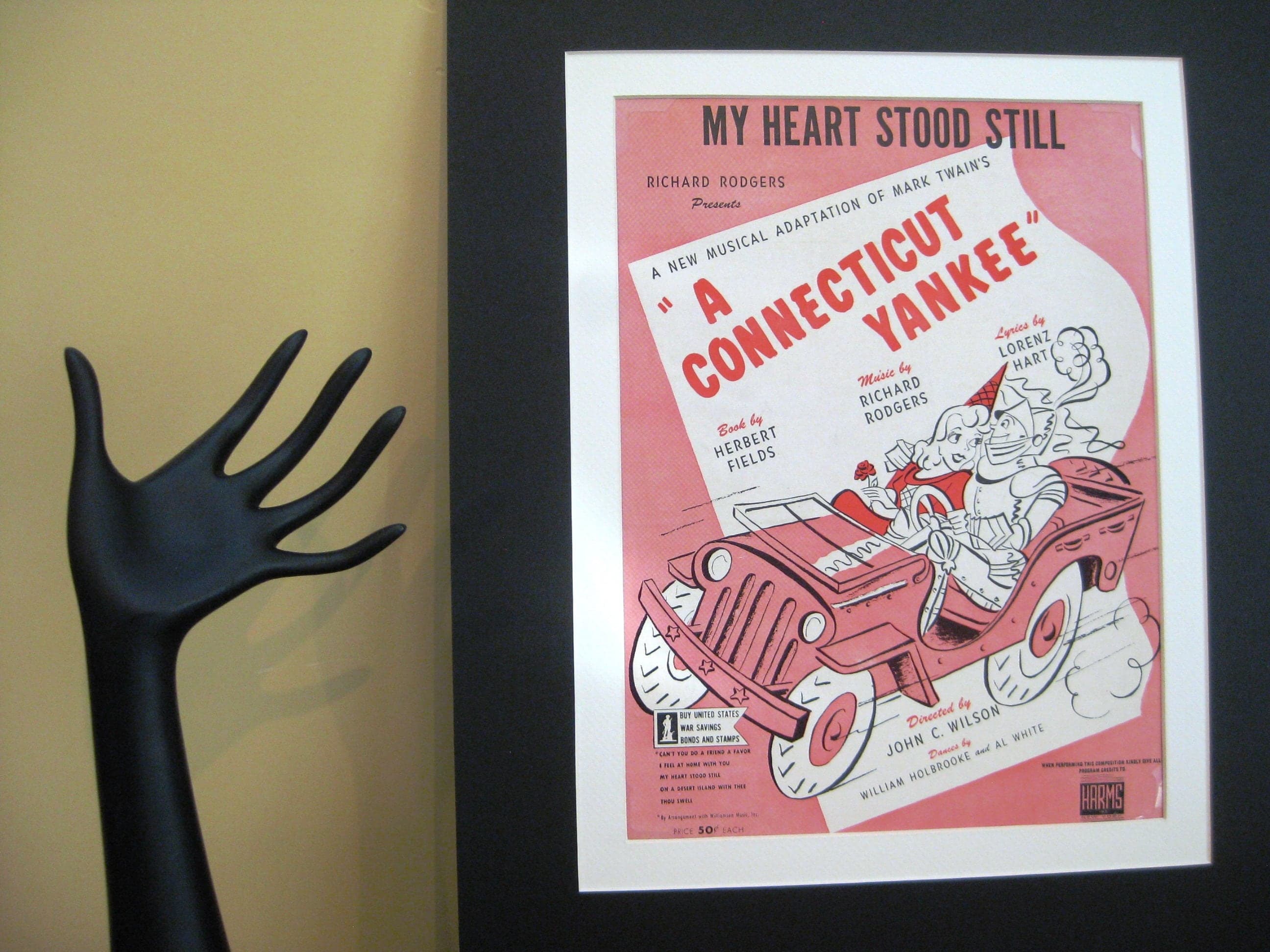 Vintage "Connecticut Yankee" Sheet Music, Rodgers & Hart, Matted Wall Art - image 4