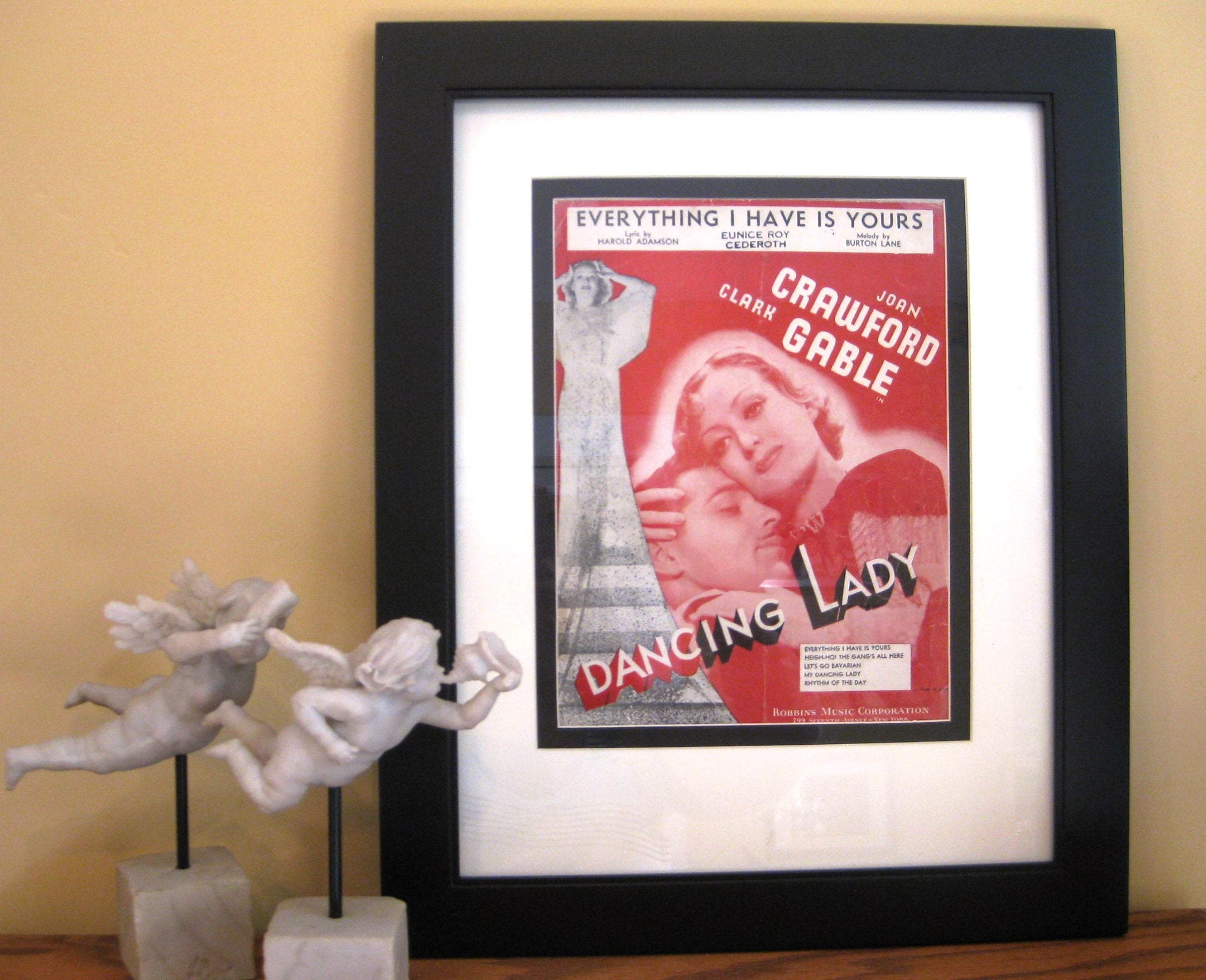 Joan Crawford Clark Gable, Dancing Lady Sheet Music, Matted 14x18, 1933 - image 4