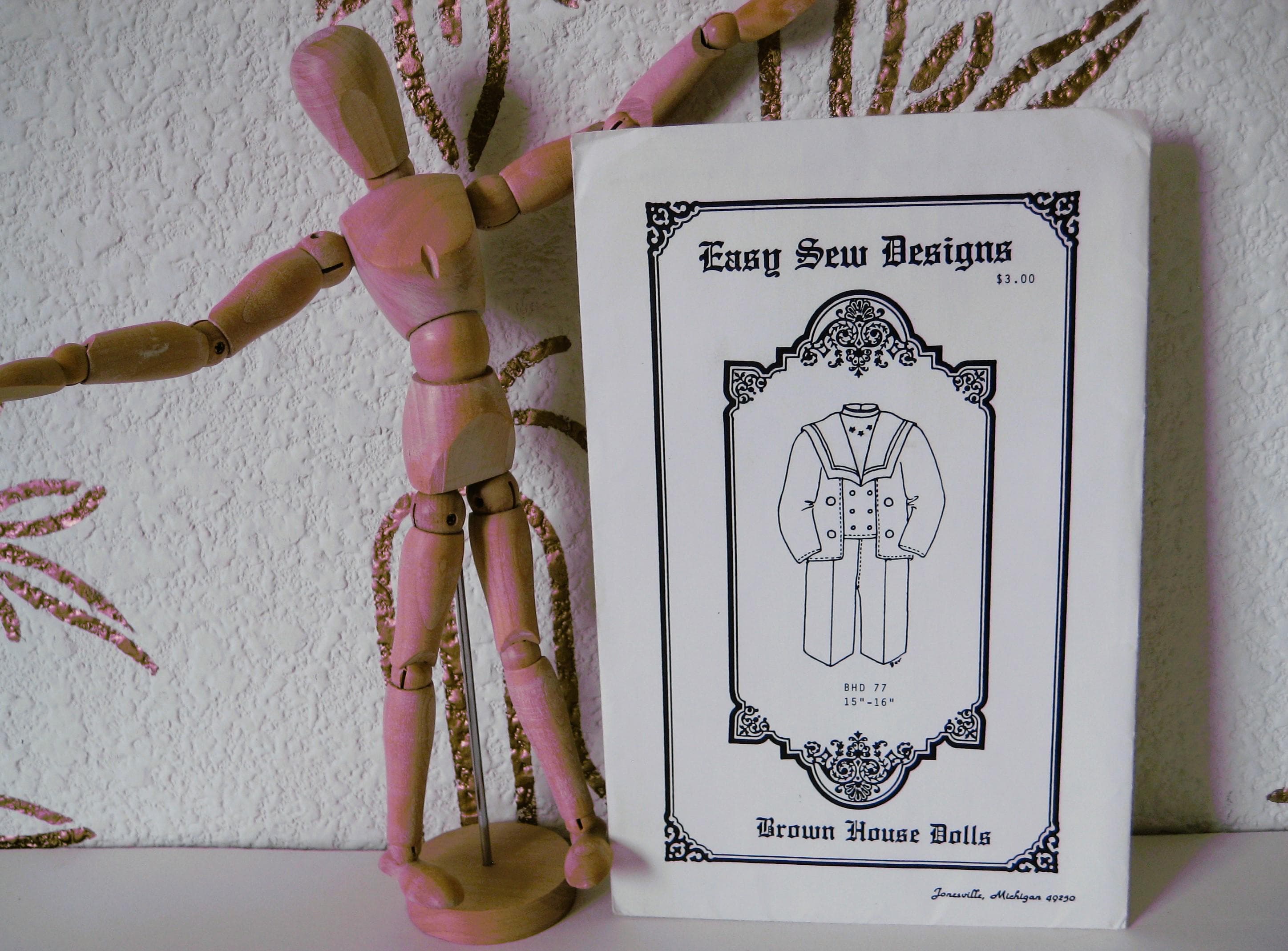 Pattern, Doll Sailor Outfit – Uncut, 15-16 inch Dolls, Vintage 1980s