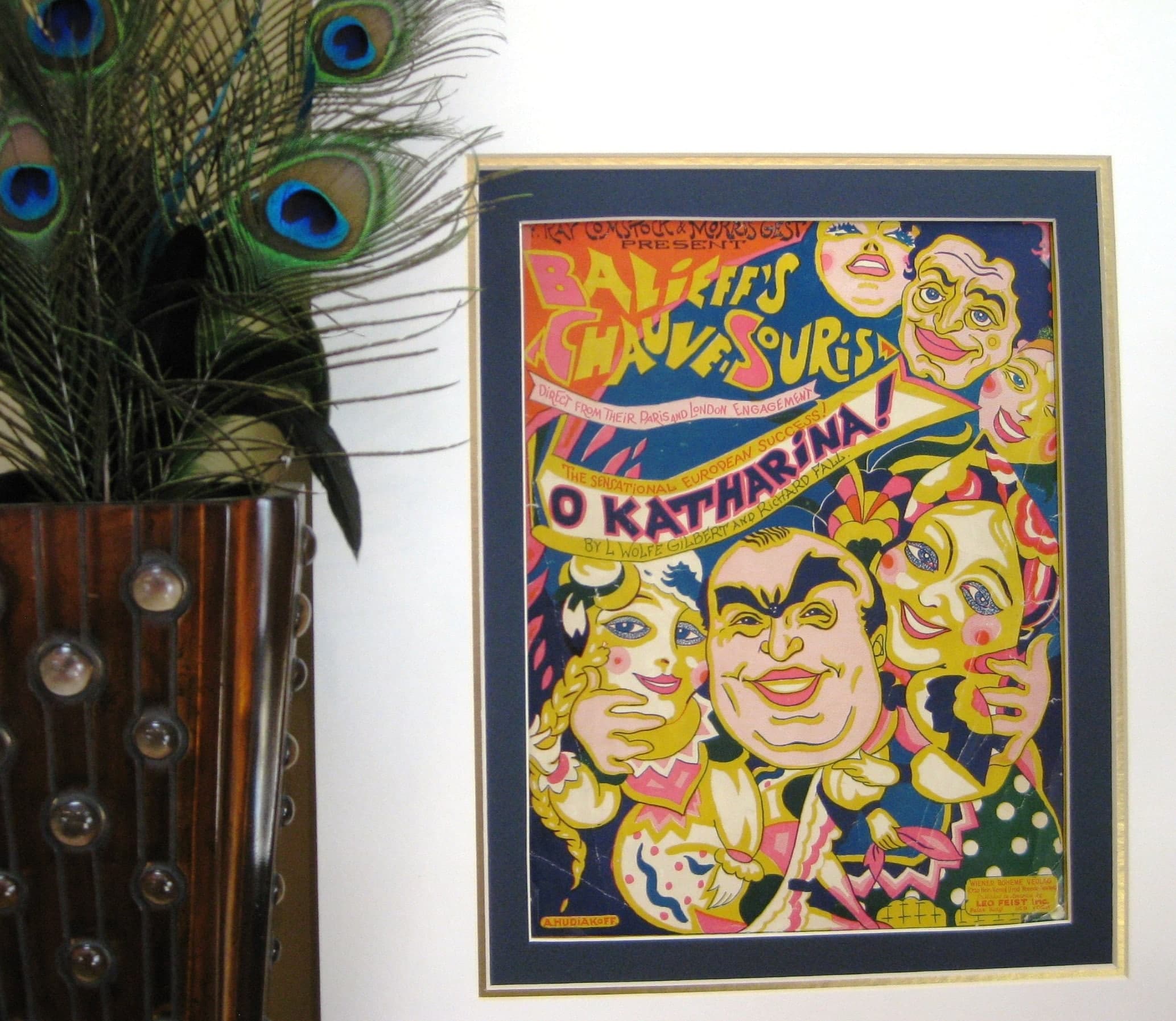 O Katharina Sheet Music, 1924 Art Nouveau Print, Matted Wall Art