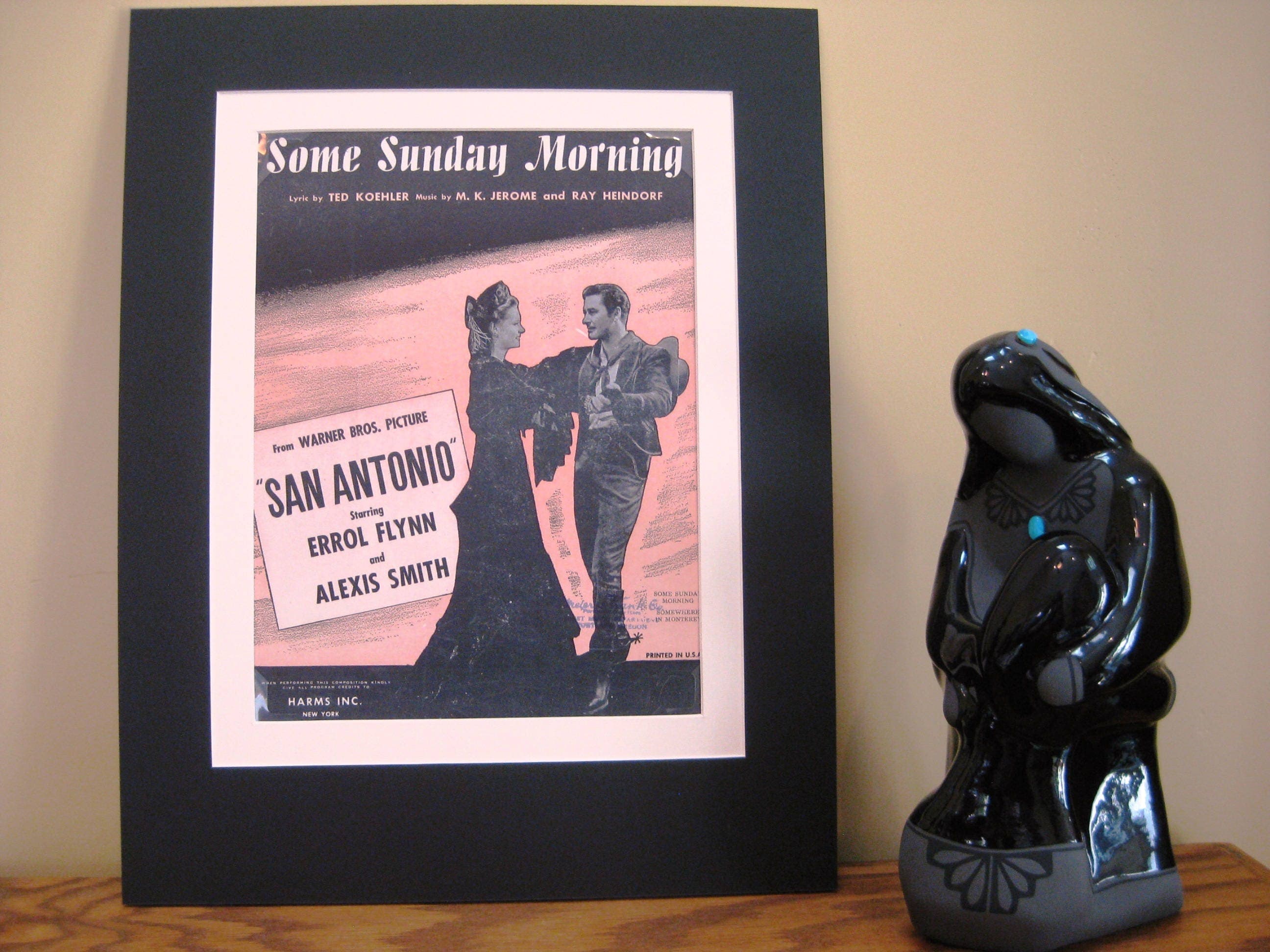 Errol Flynn "San Antonio" Sheet Music, Matted Movie Art