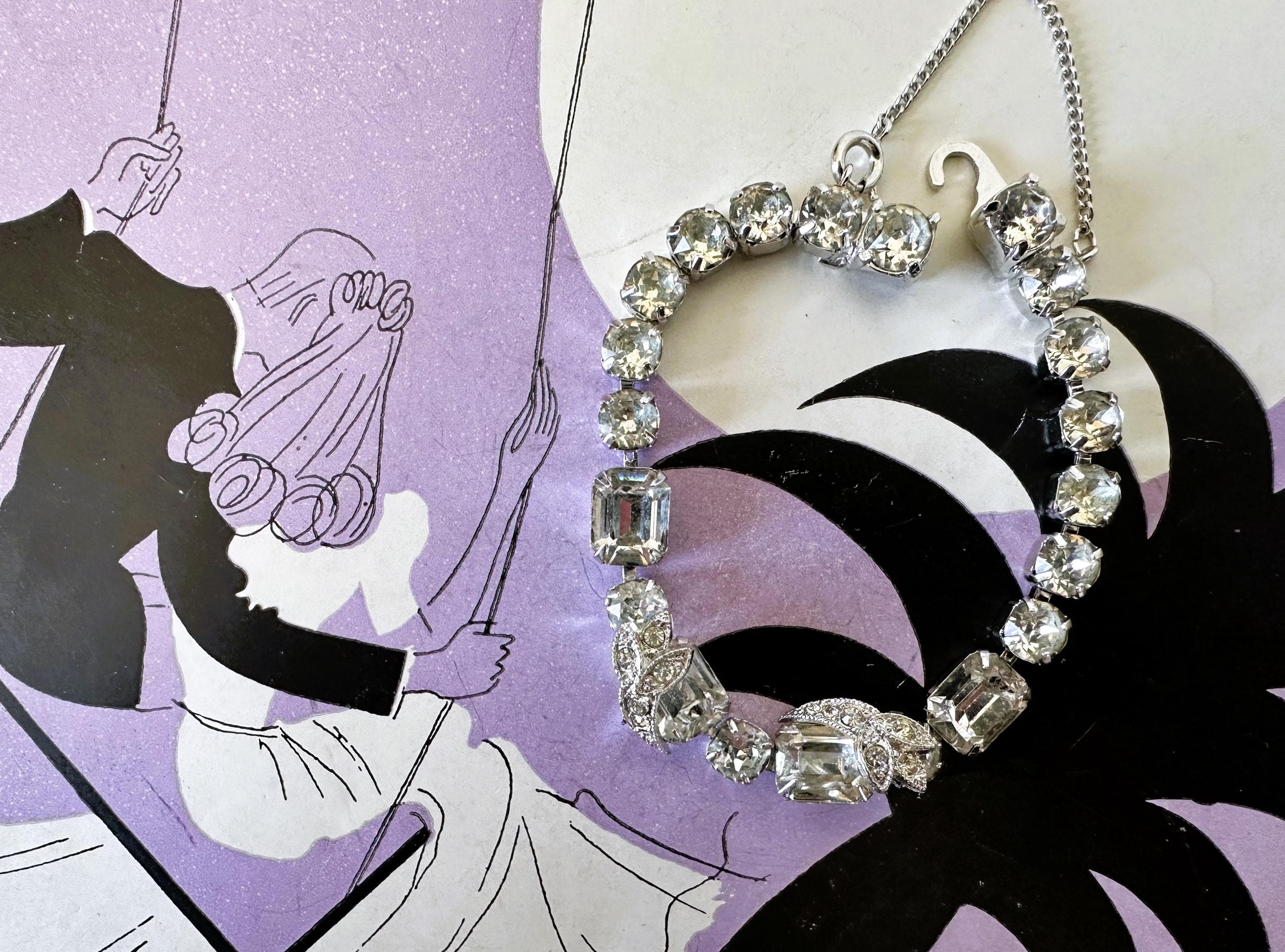 Rhinestone Bracelet, Eisenberg Ice Silver Tone, Vintage Bridal Jewelry, Estate Find - image 4