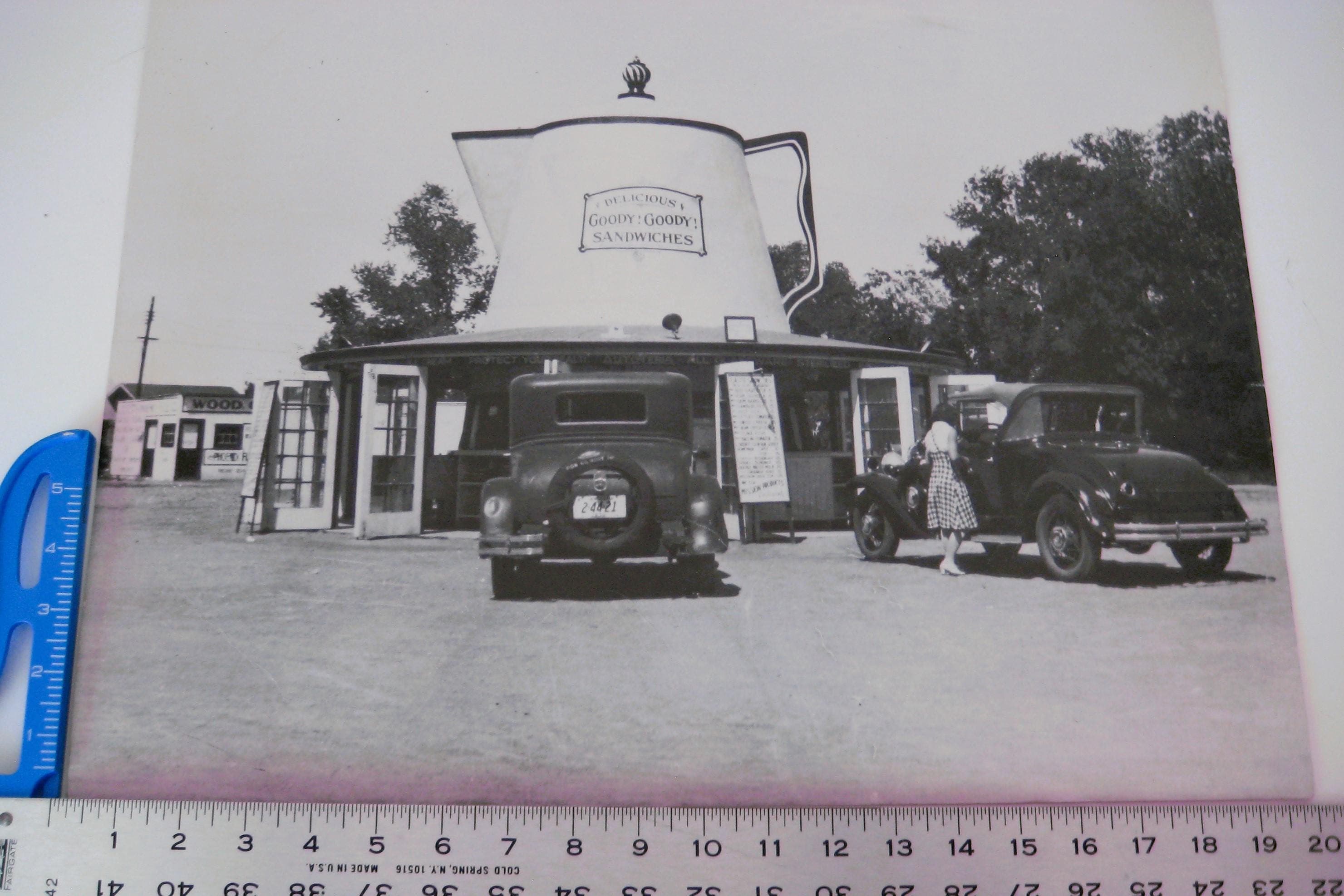 Vintage Roadside Diner Photo, Phoenix AZ, 1930s B&W Print - image 3