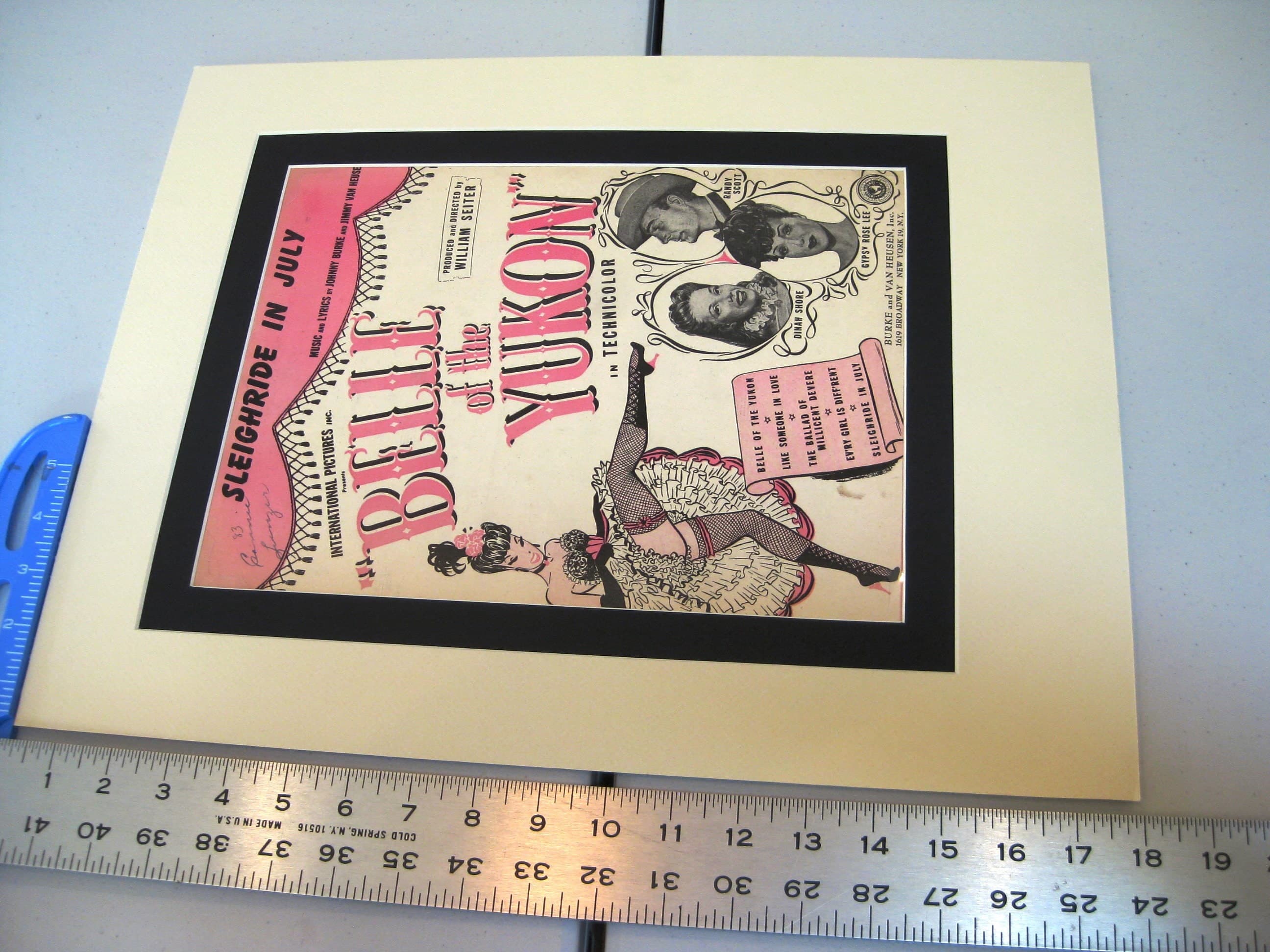Vintage Belle of the Yukon Sheet Music, 1944, Matted Wall Art - image 3