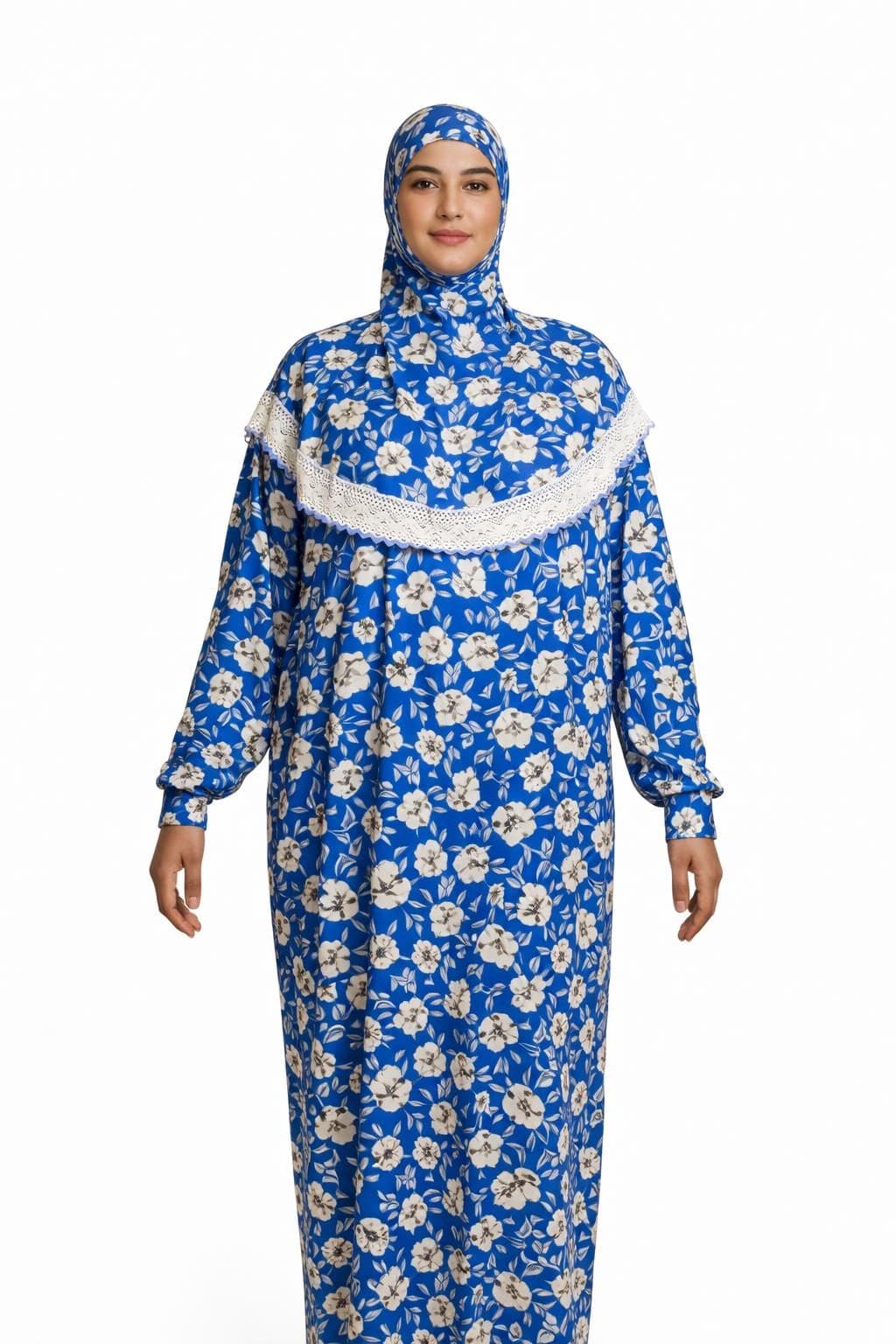 Floral One-Piece Prayer Dress with Attached Hijab | Modest Islamic Abaya - image 3