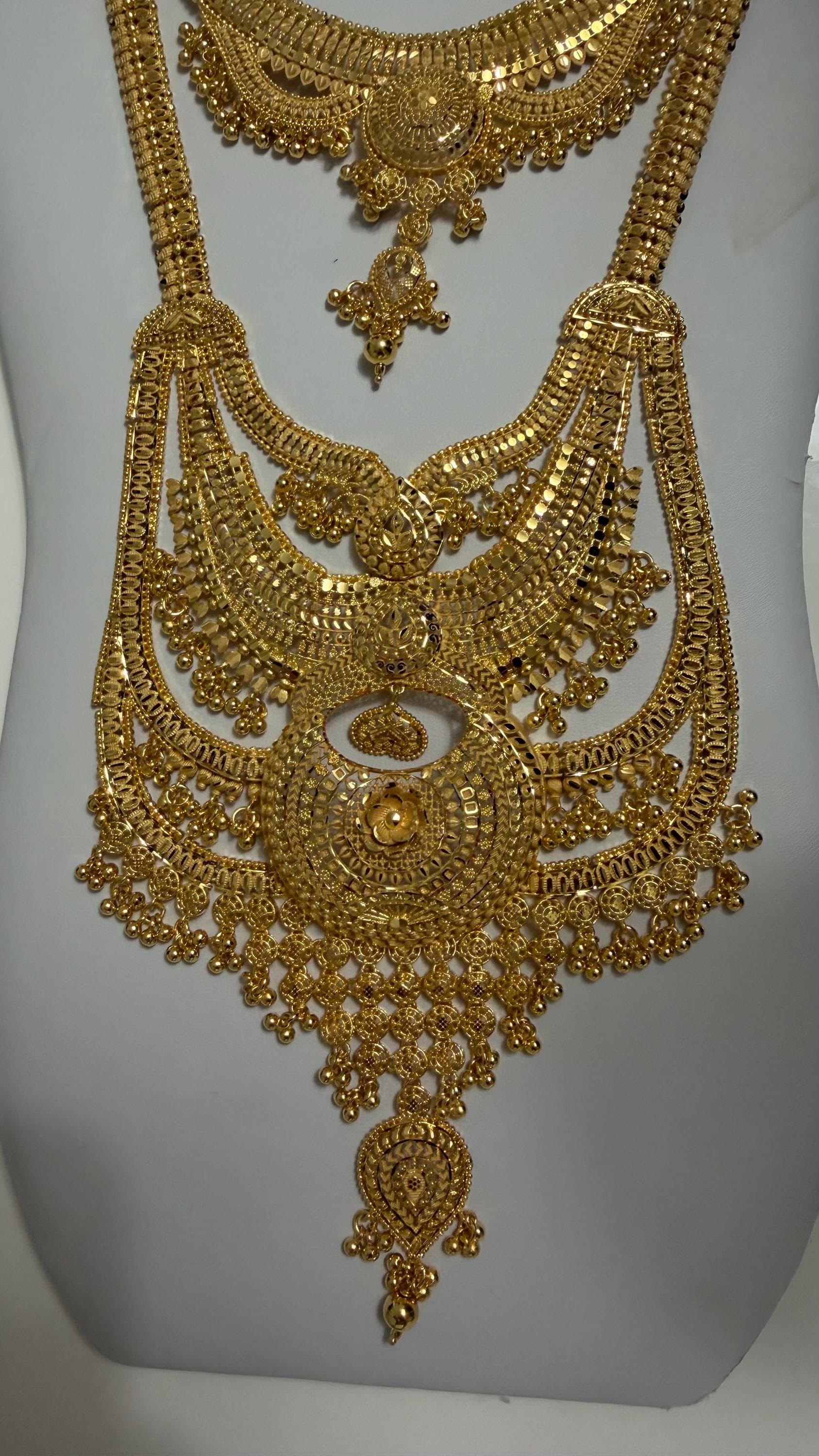 24k bridal necklace set gold plated - image 5