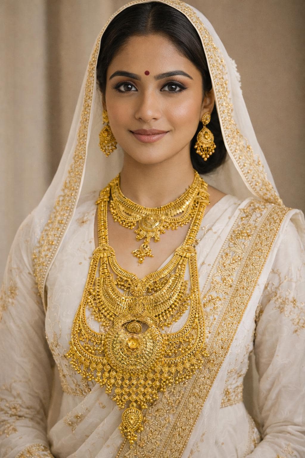 24k bridal necklace set gold plated - image 3