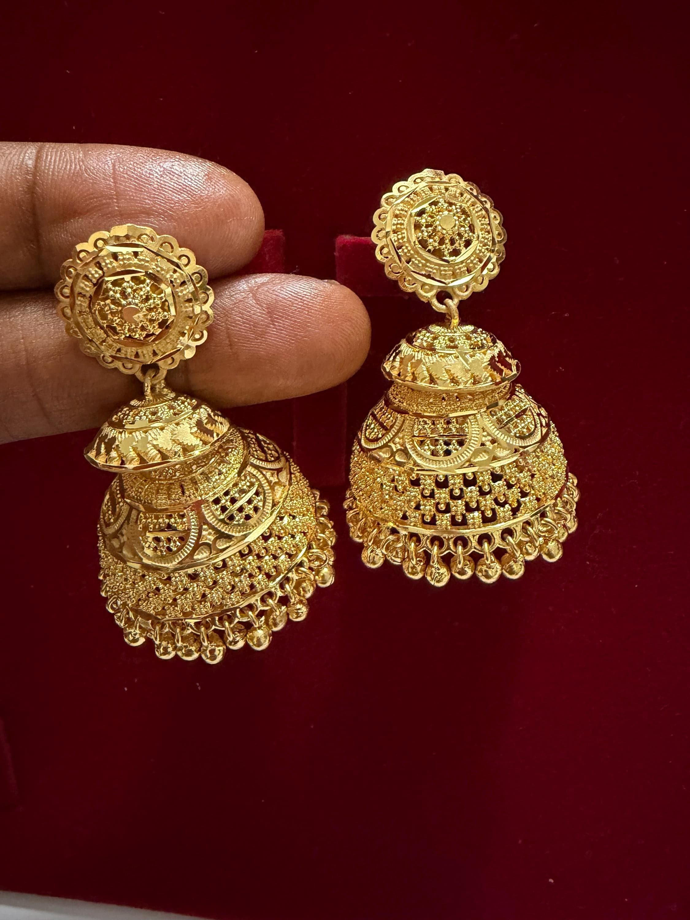 Hand made Indian Jhumka Earrings traditional jewelry