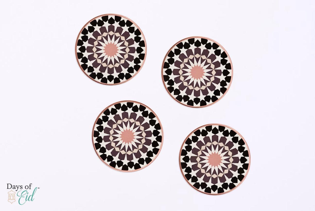 Marrakech Acrylic Coaster - Pink & Grey - image 3