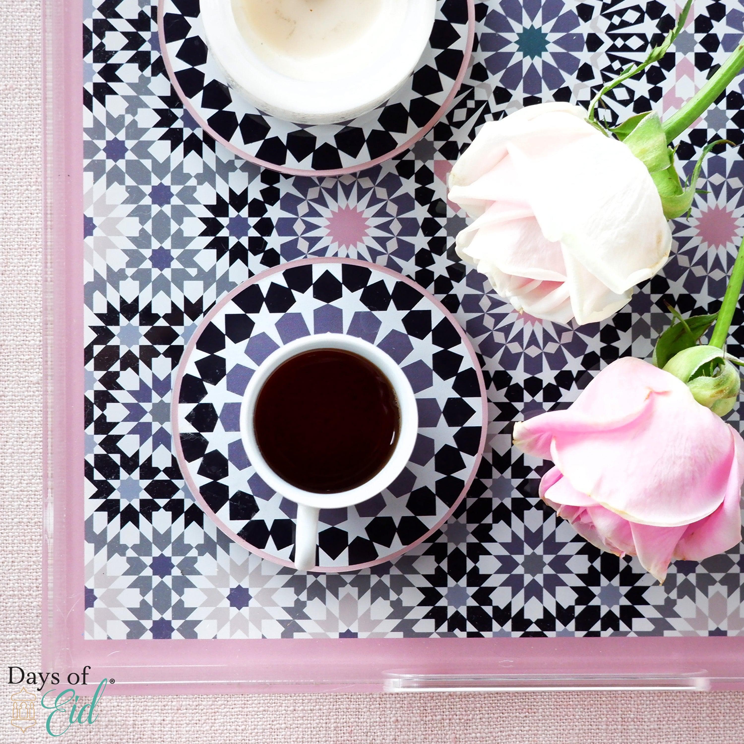Marrakech Acrylic Coaster - Pink & Grey - image 2