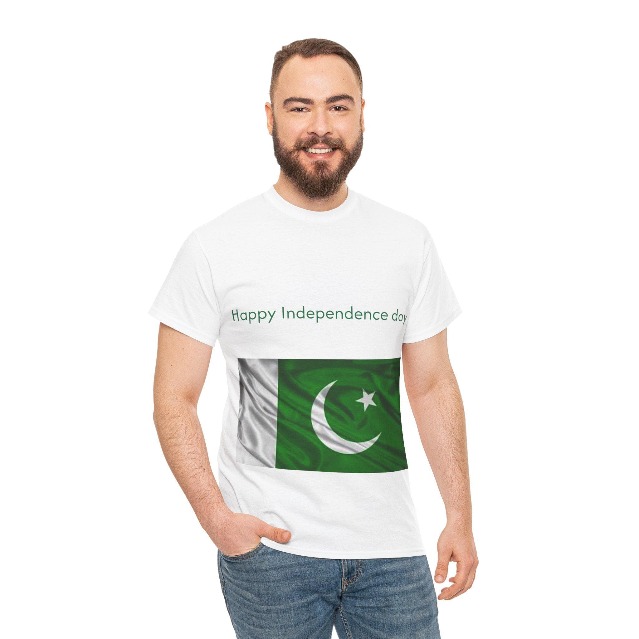 Pakistani Independence Day Tee, Unisex Cotton Shirt, Festive Apparel, Red, Green, White Flag Design, National Pride, Holiday Gift - image 5