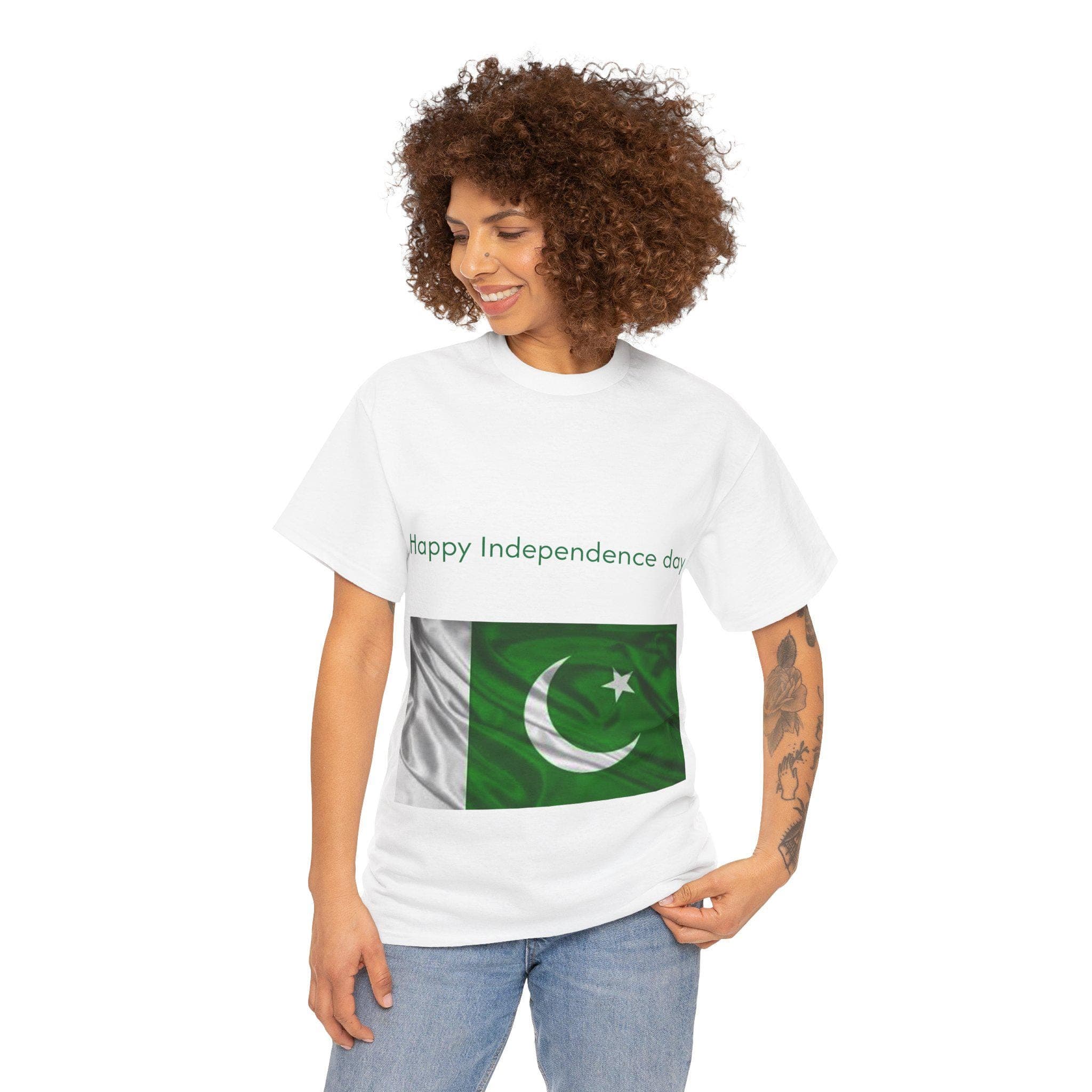 Pakistani Independence Day Tee, Unisex Cotton Shirt, Festive Apparel, Red, Green, White Flag Design, National Pride, Holiday Gift - image 3