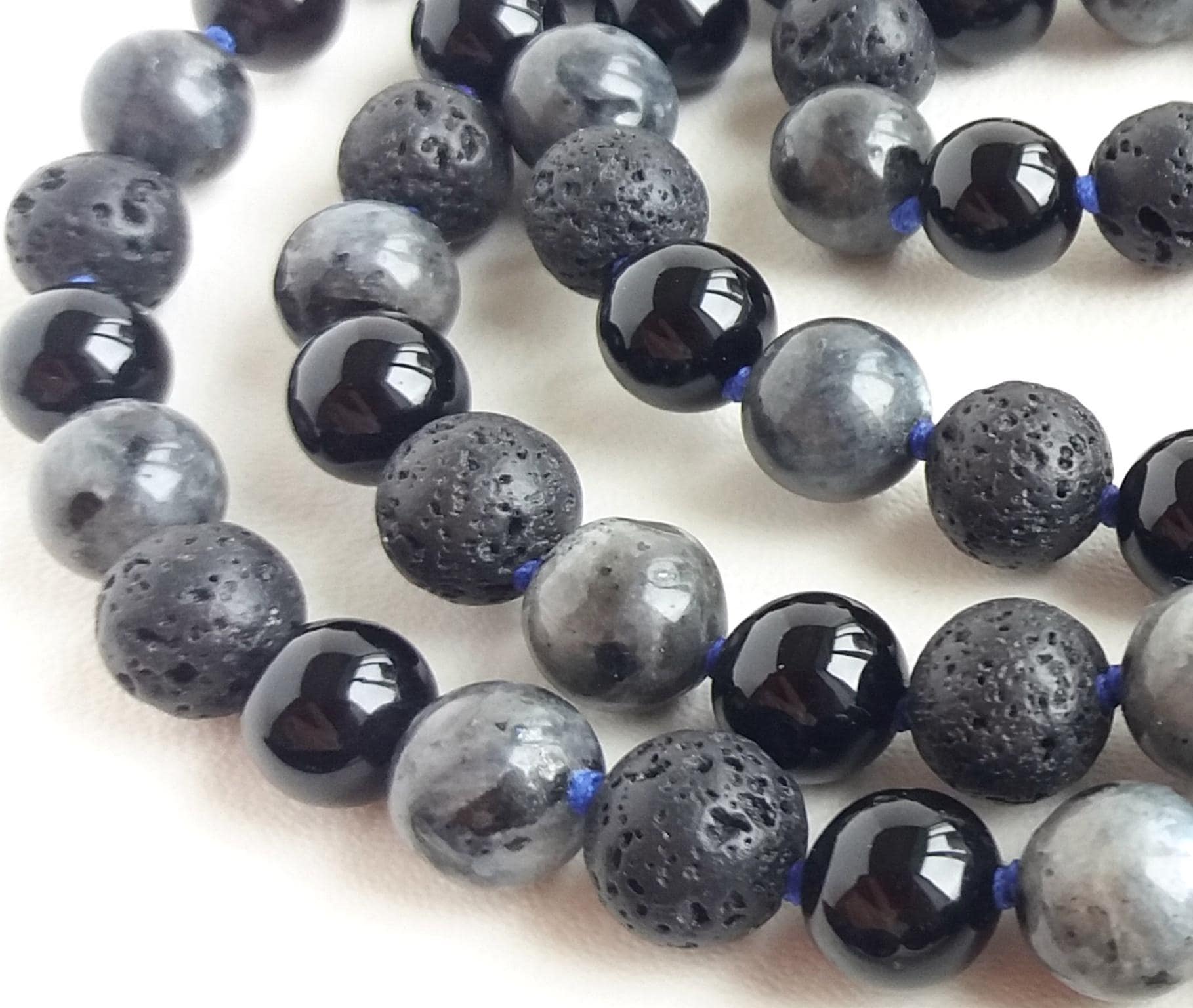 Mala beads 108 8mm Mala Labradorite Buddhist prayer beads Mala beads Lava stone - image 5