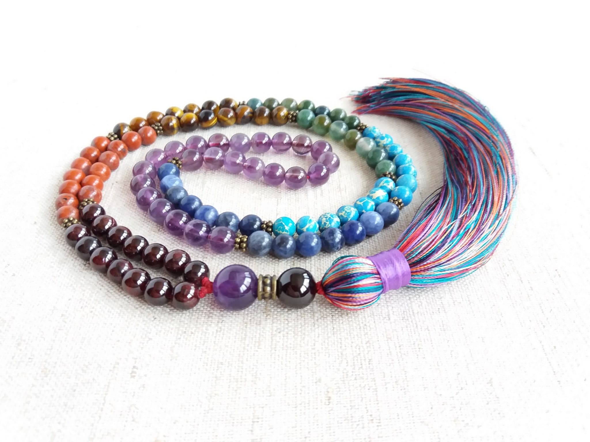 Chakra mala necklace Prayer beads necklace Mala beads 108 necklace - image 4