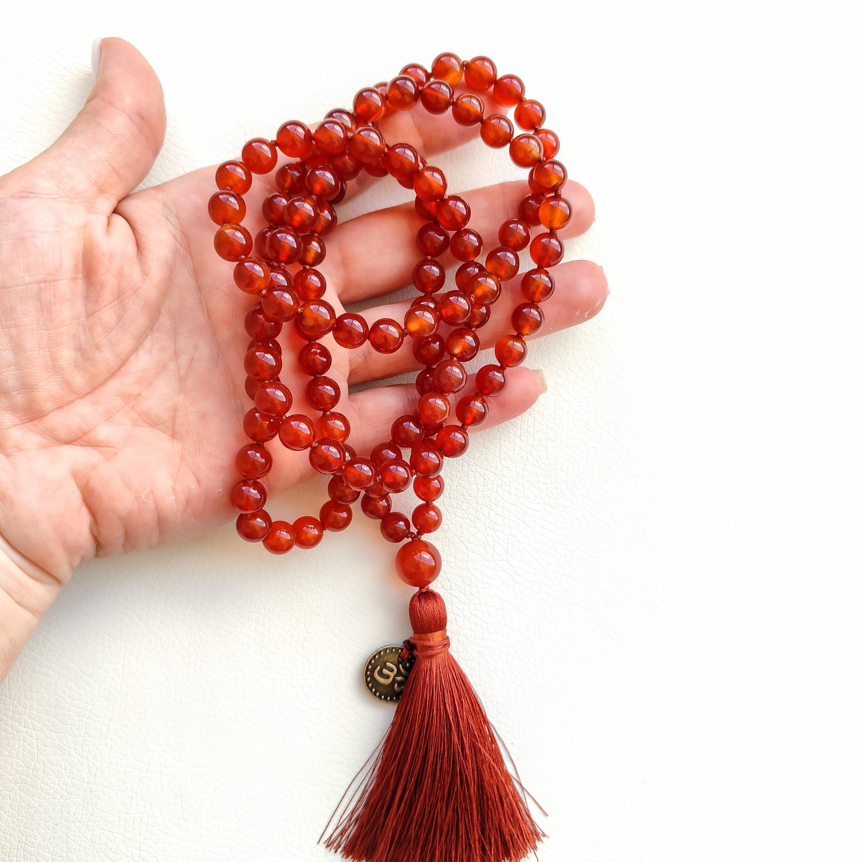 Carnelian mala beads Orange mala Hand knotted mala Buddhist mala japa - image 4