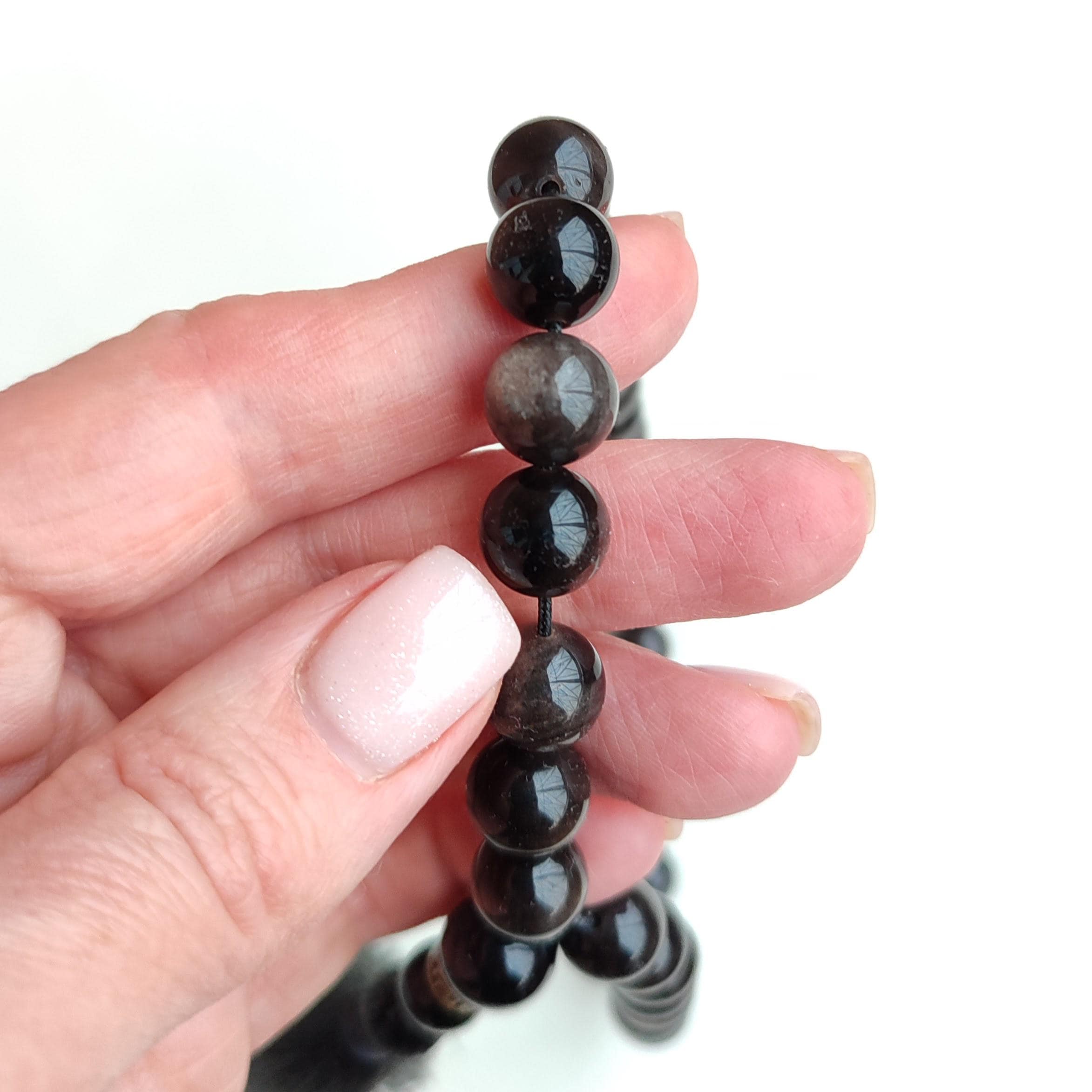 Obsidian tasbih men Muslim prayer beads Worry beads Islamic tasbeeh - image 4