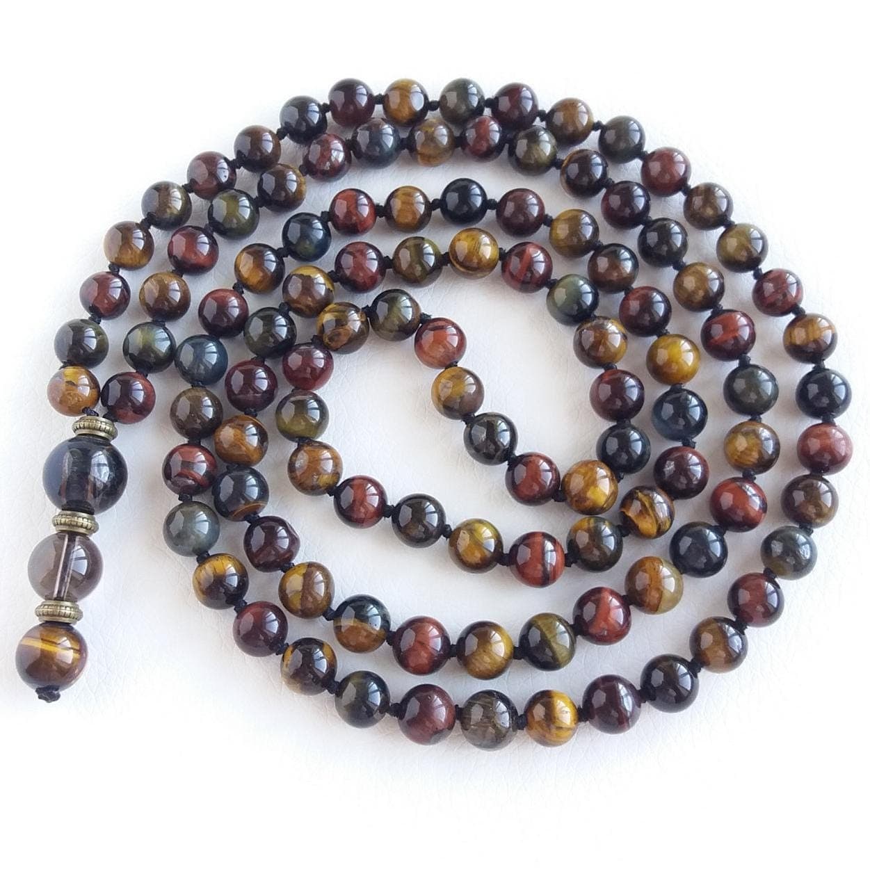 Tiger eye mala bead Mala beads 108 Prayer beads necklace Hand knotted mala