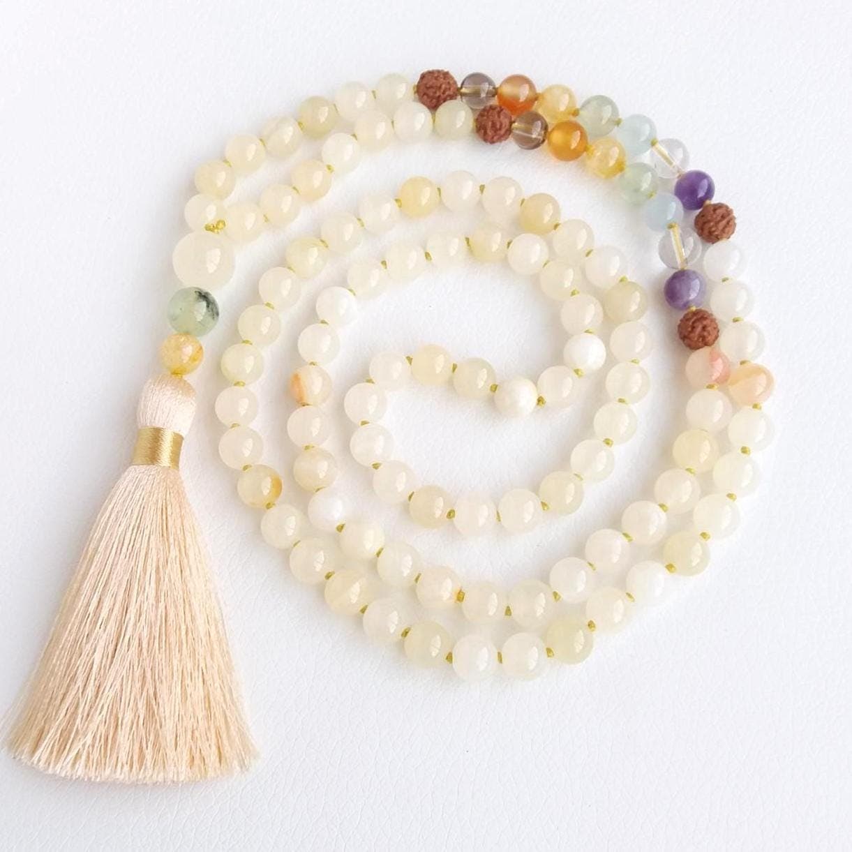 7 chakra mala Knotted mala beads Mala beads 108 Prayer beads buddhist - image 3