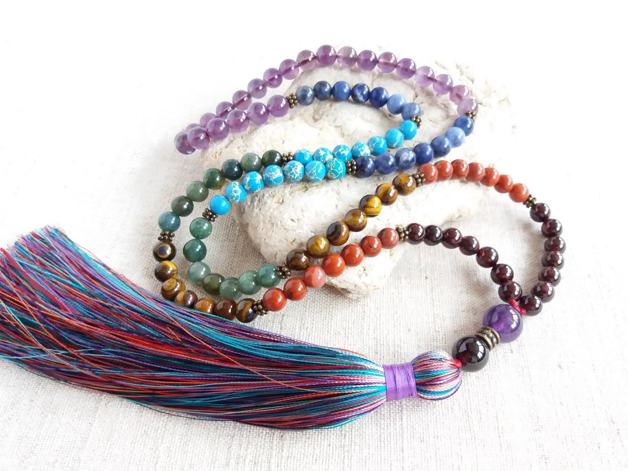 Chakra mala necklace Prayer beads necklace Mala beads 108 necklace - image 3