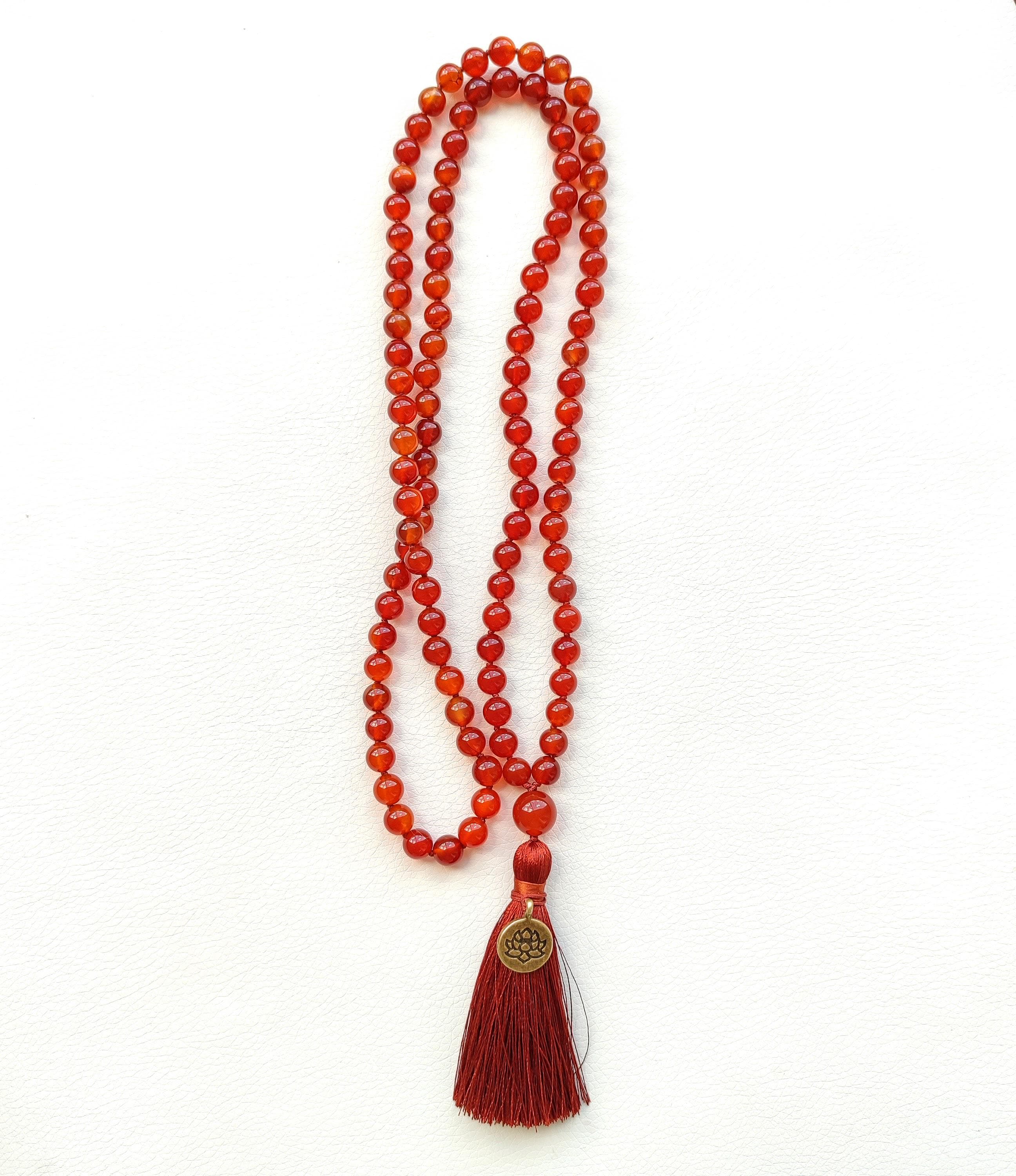 Carnelian mala beads Orange mala Hand knotted mala Buddhist mala japa - image 5