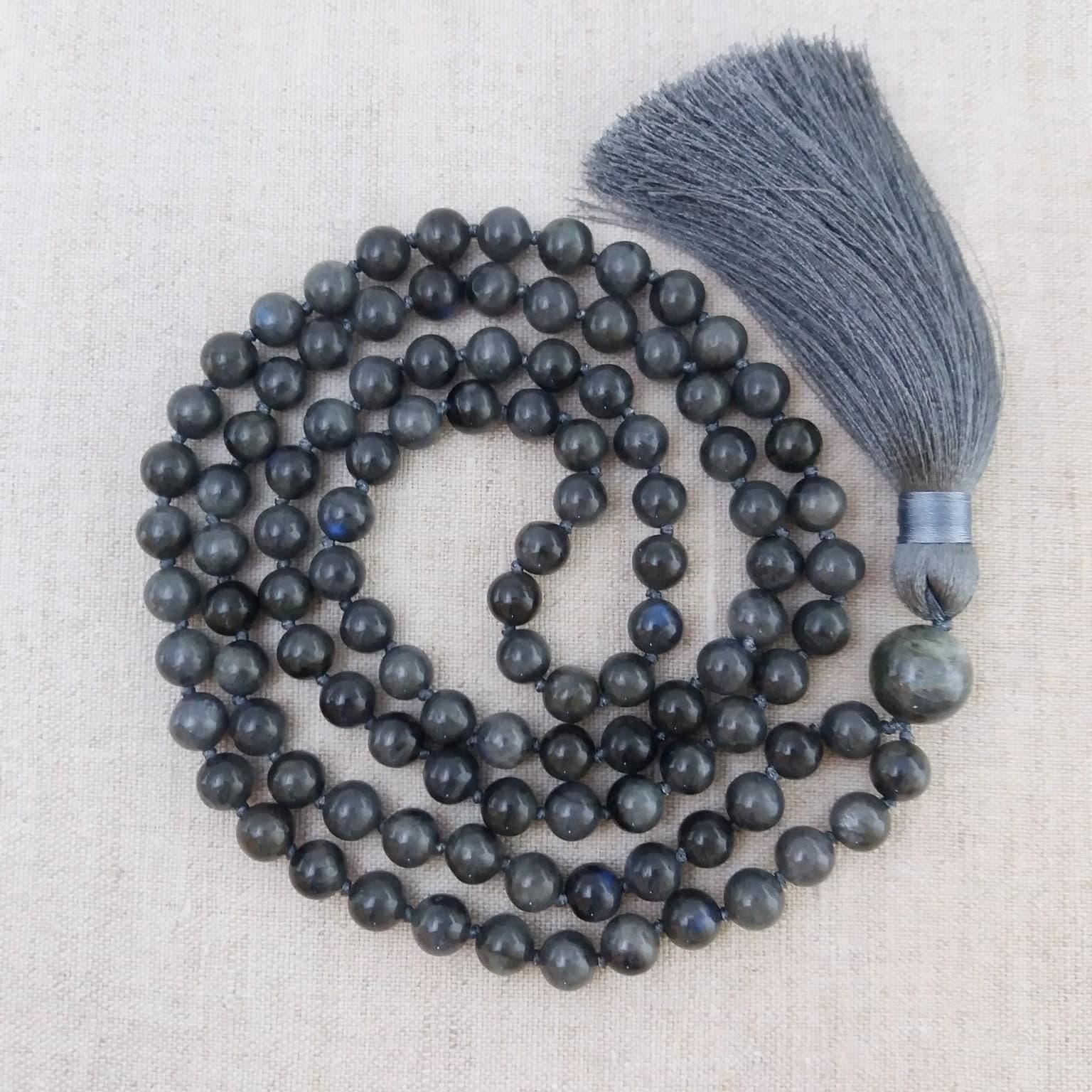 Labradorite mala beads Hand knotted mala Prayer beads buddhist - image 4