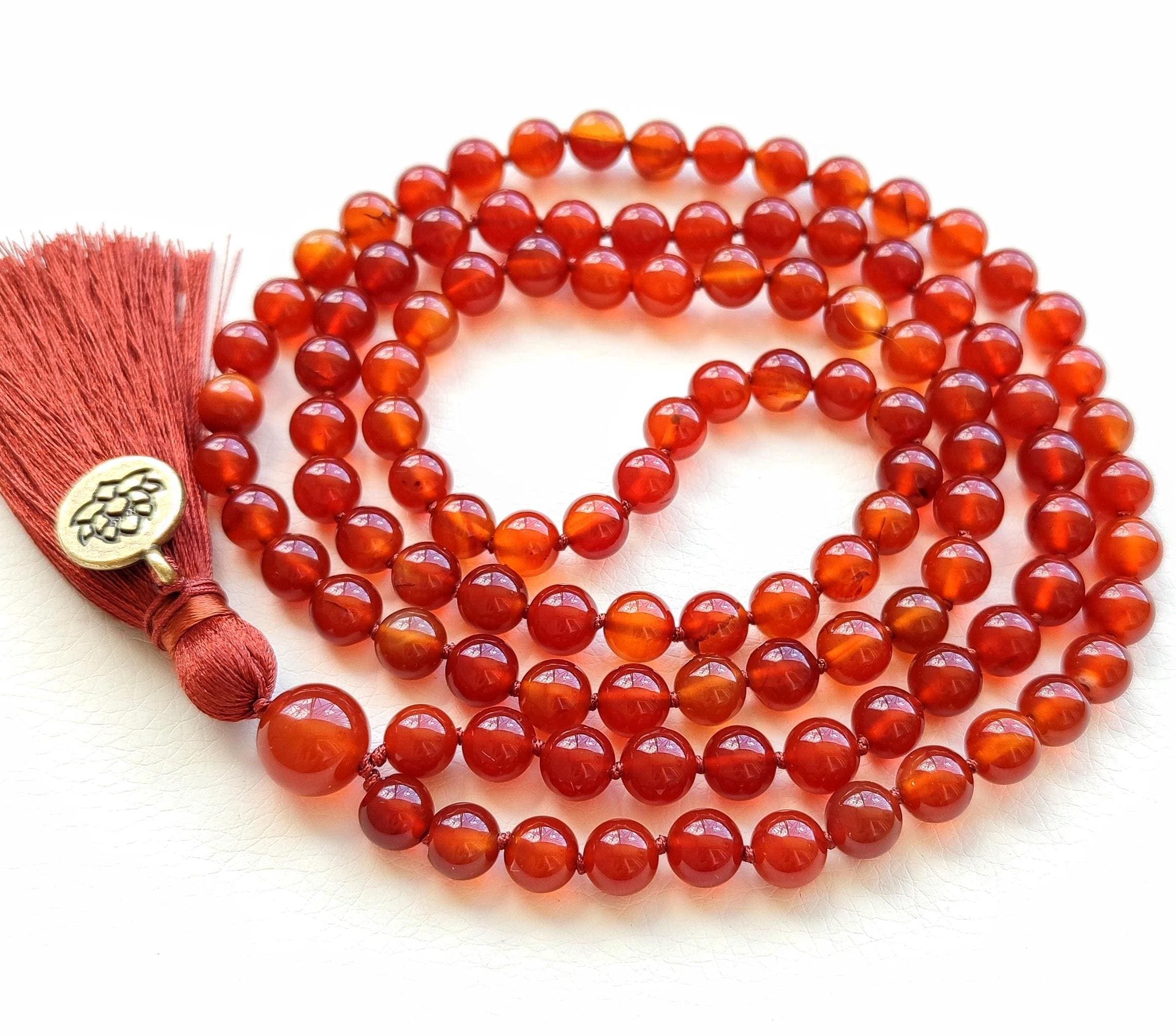 Carnelian mala beads Orange mala Hand knotted mala Buddhist mala japa - image 3