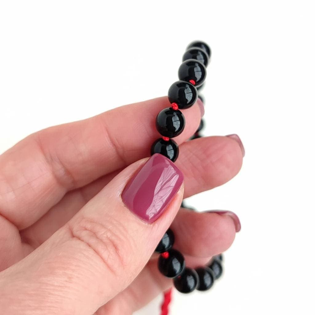 54 mala beads Black onyx prayer beads for men Hand knotted mala beads - image 4