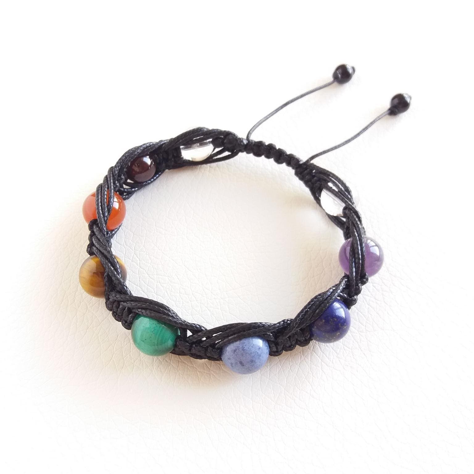 Chakra bracelet mens Braided bracelet with stone Chakra healing bracelet natural - image 4