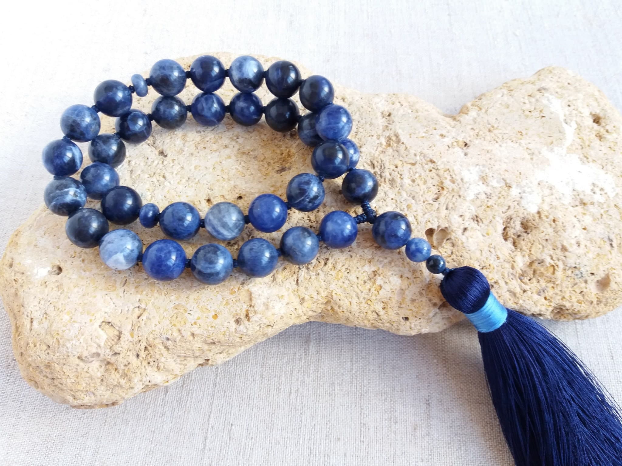 33 bead tasbih Blue prayer beads Stone tasbeeh beads Muslim rosary - image 4