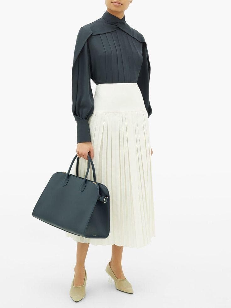 Twisted neck pleated blouse | modest top |Business style blouse| Tzinut clothing | Minimalist design | Custom made - image 3