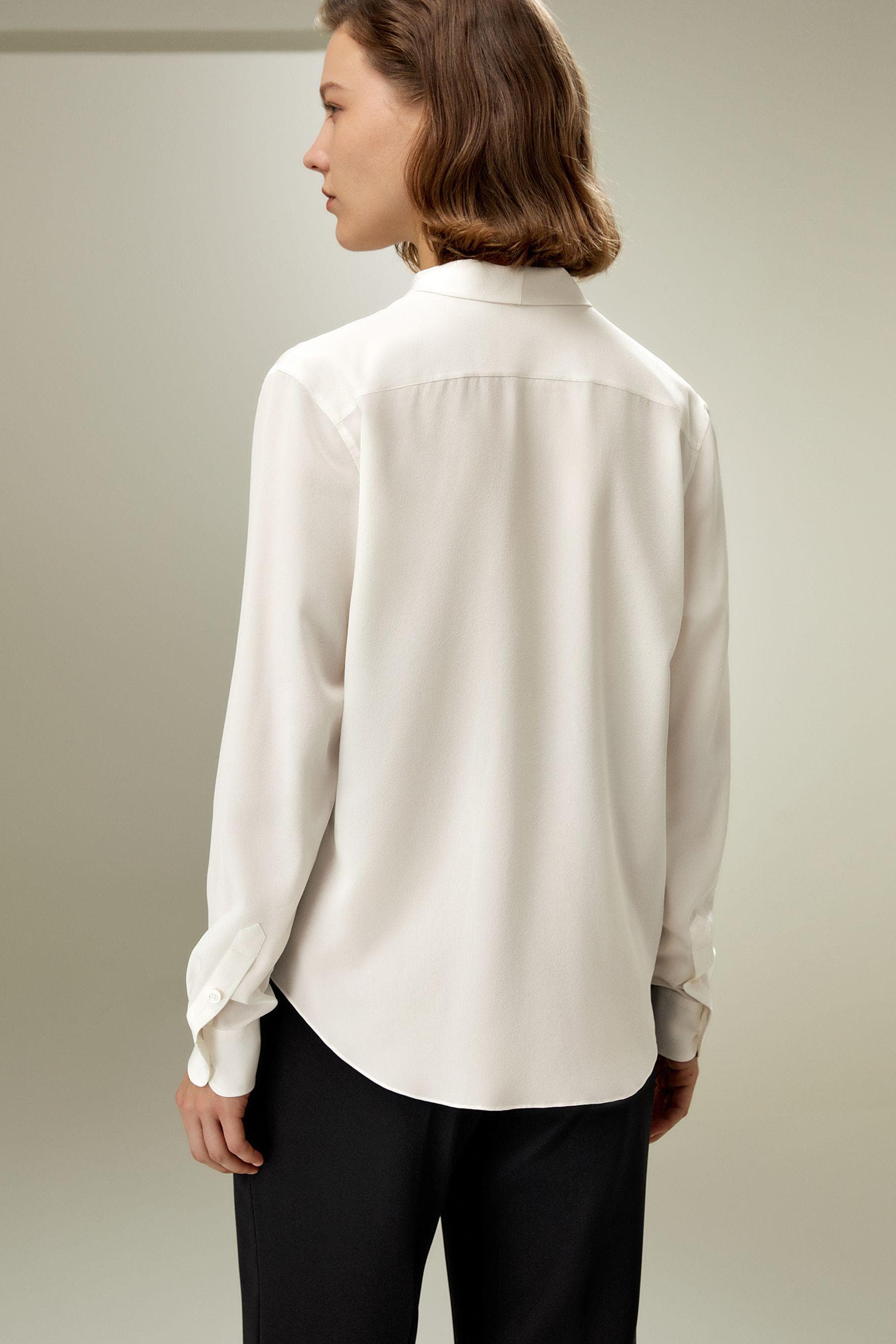 The Crepe Bowtie Blouse exudes elegance with its 100% Crêpe de Chine fabric | Modest Fashion | Tzinut Clothing | Pure Elegance | Custom Made - image 4