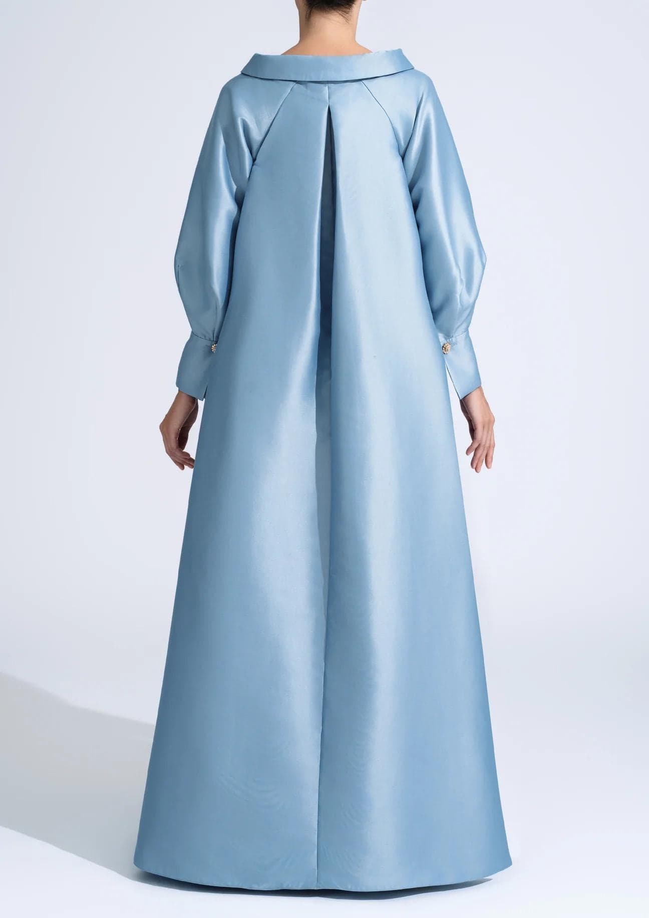 A-line silhouette baby blue | Modest Satin Dress for Special Occasions | Modest fashion | custom made available | Midi satin modest dress - image 4