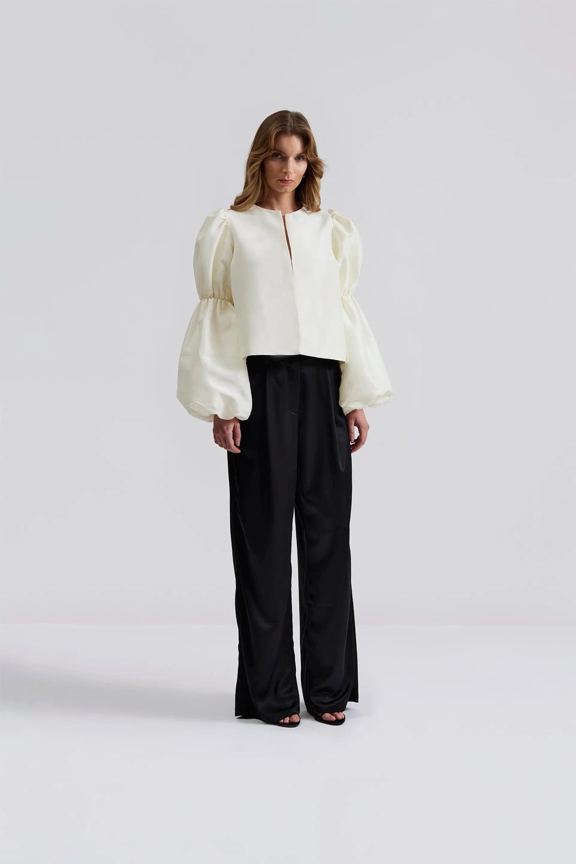 Jacket with pouf balloon sleeve | Modest Fashion | Elegant style | Women business outfit| Made to measure available |more colours - image 3